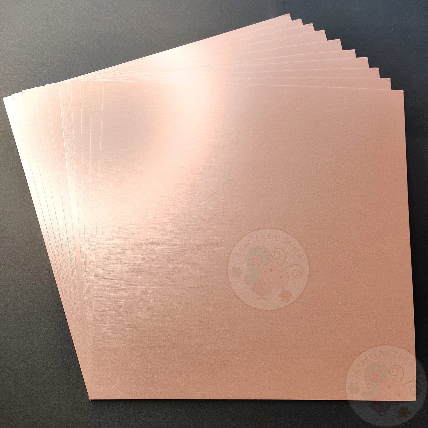 Pearl Warm Peach Textured Cardstock - 300 GSM