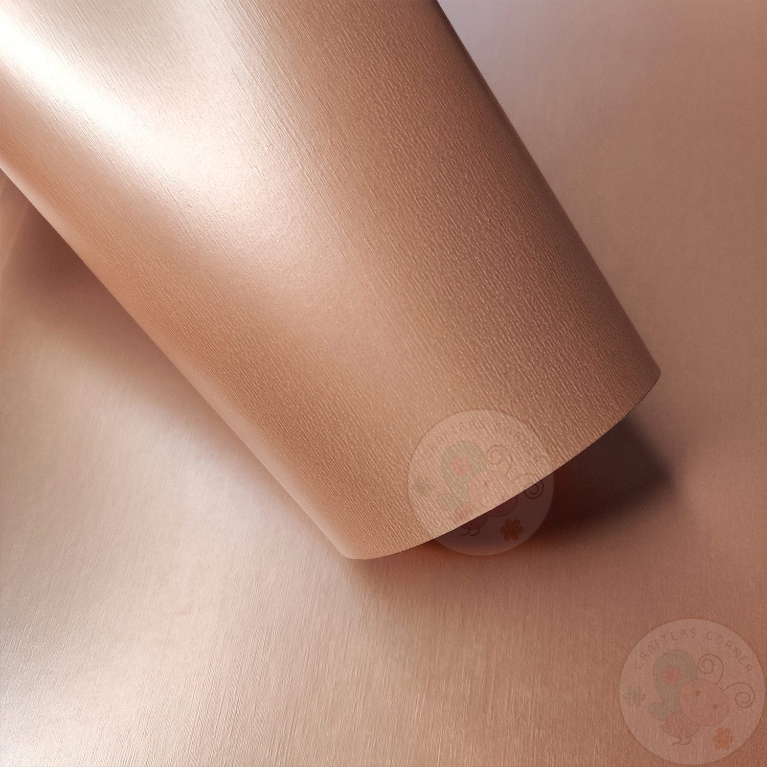 Pearl Warm Peach Textured Cardstock - 300 GSM