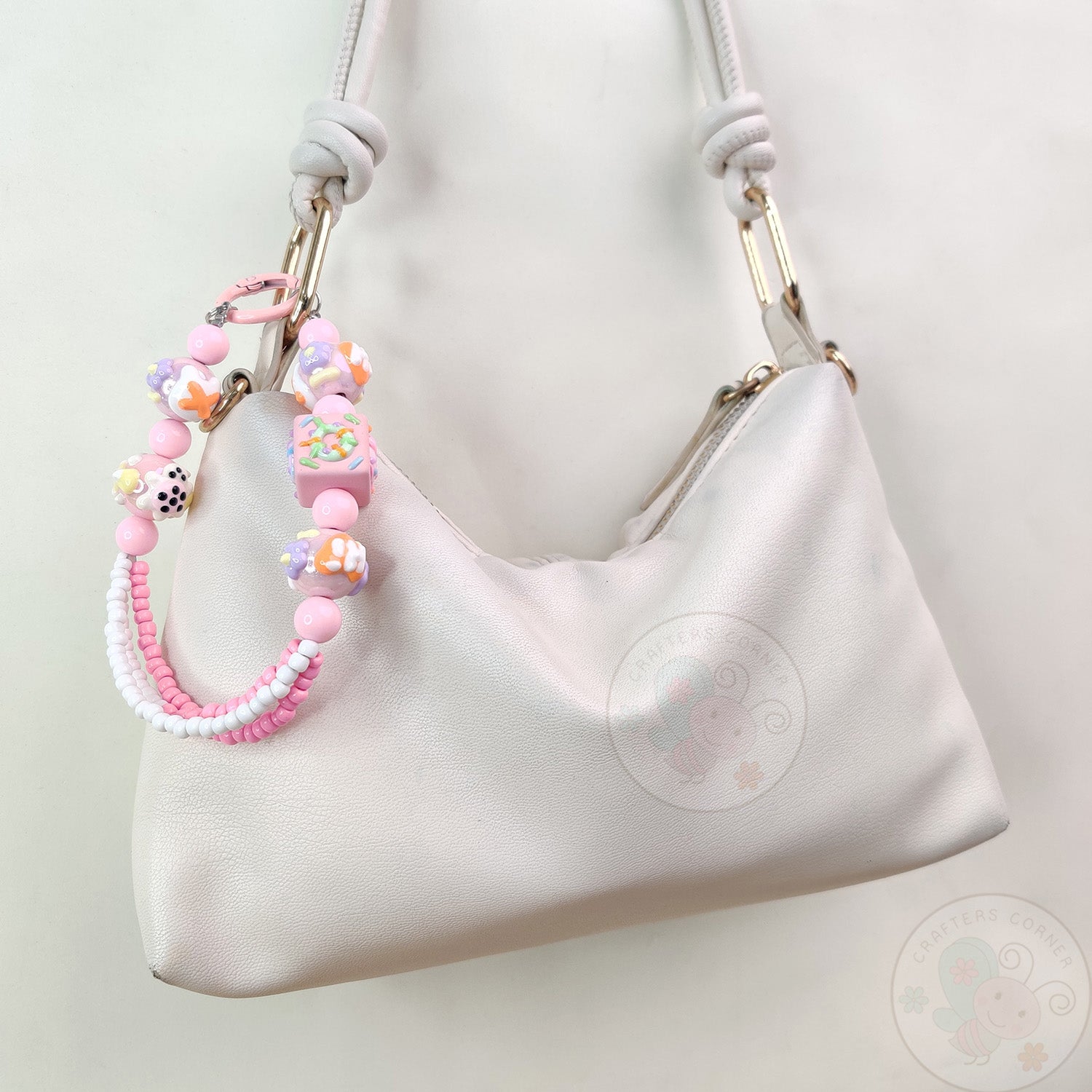 Handmade Kawaii Mobile Charm - Pink Donut