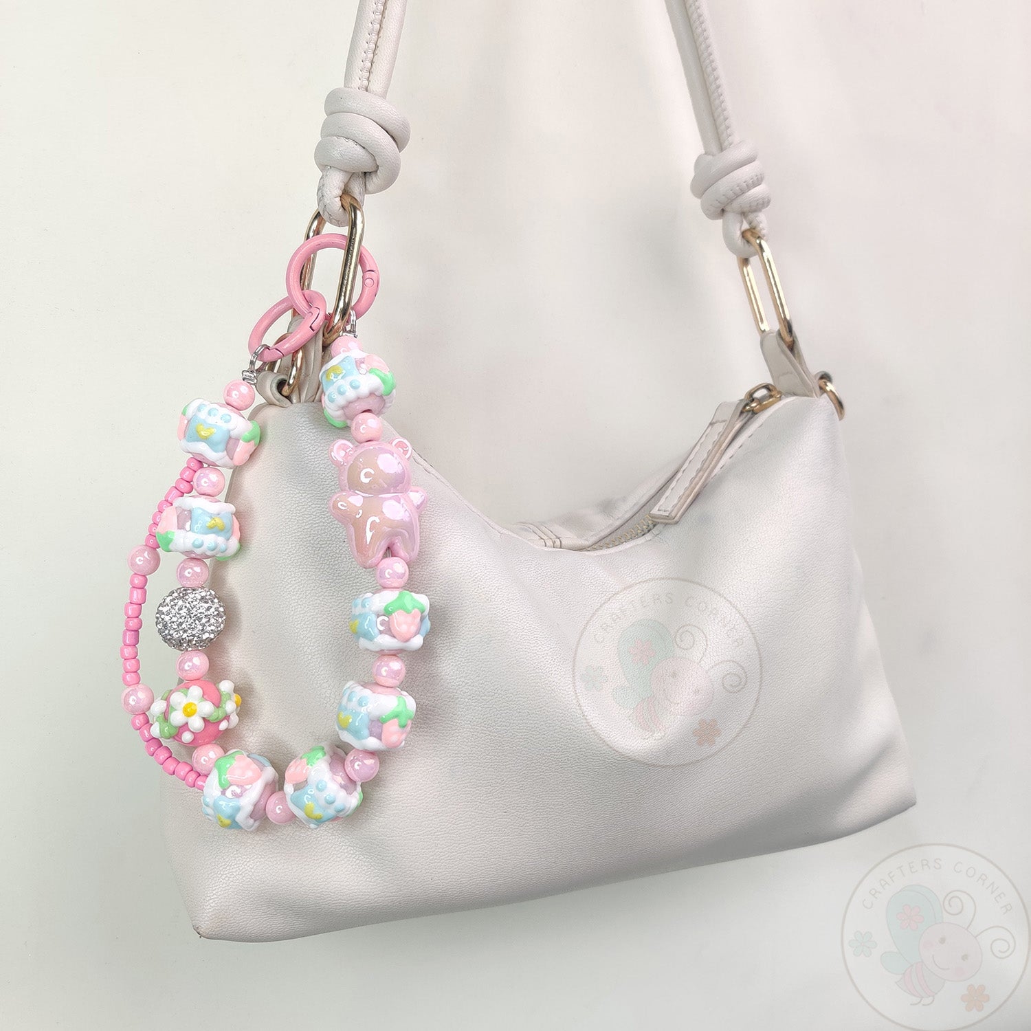 Handmade Kawaii Mobile Charm - Pink Gummy Bear