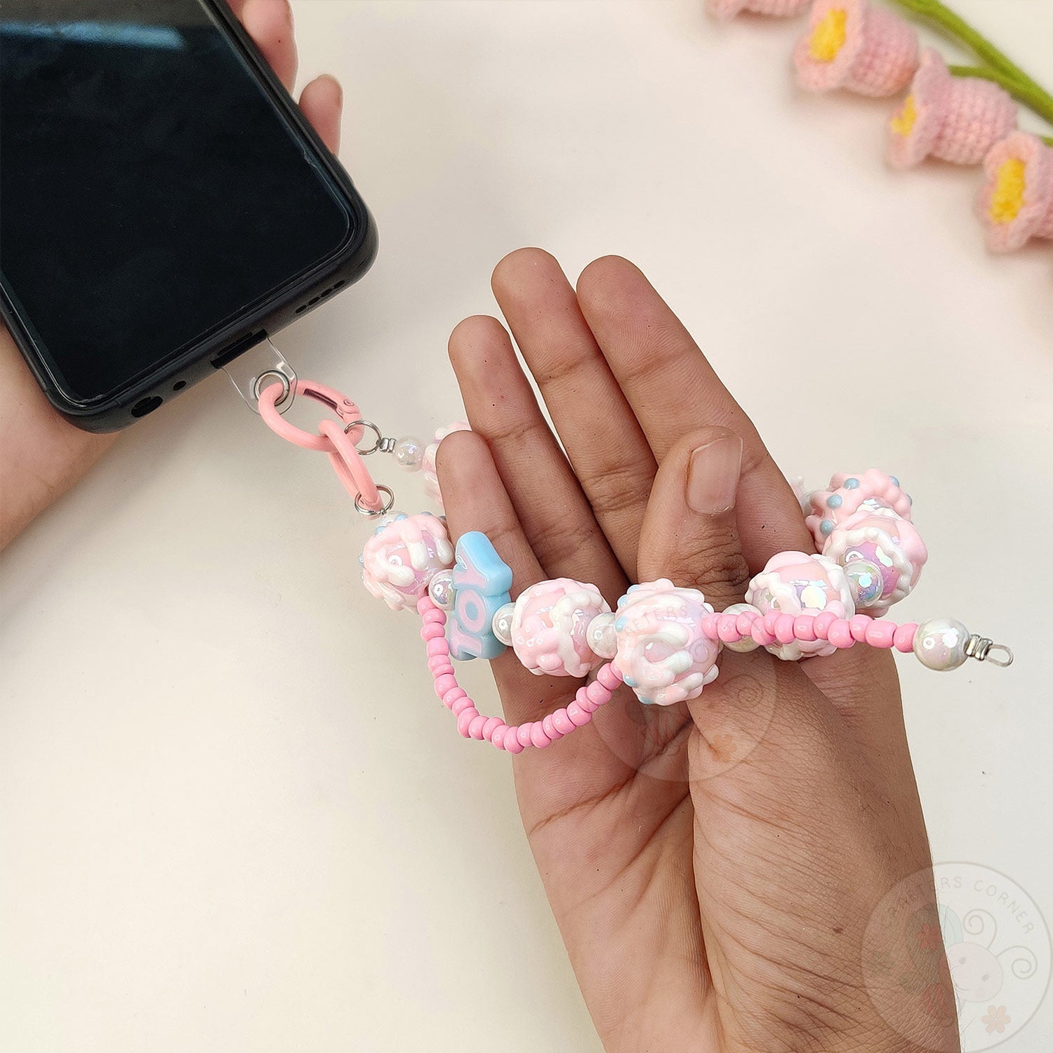 Handmade Kawaii Mobile Charm - Pink Toy