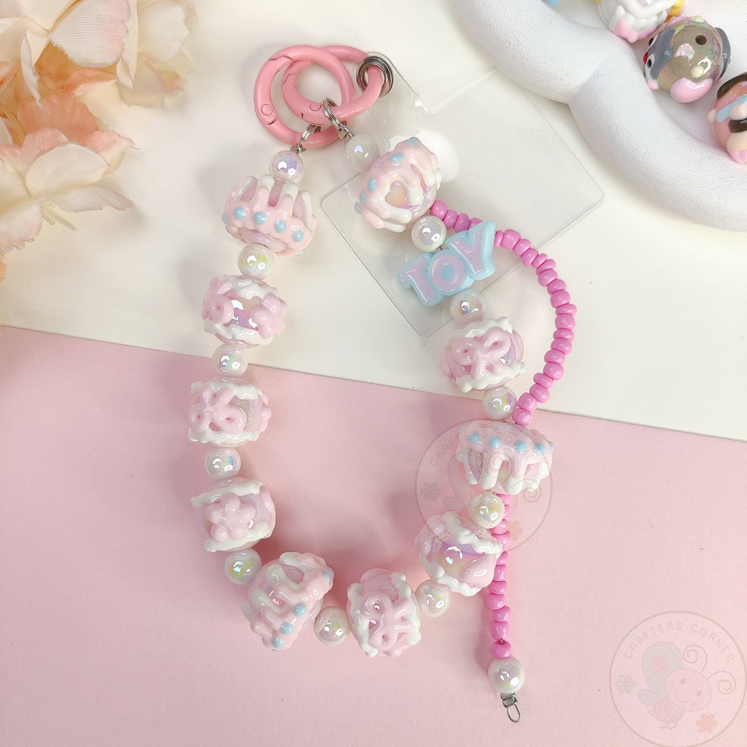 Handmade Kawaii Mobile Charm - Pink Toy