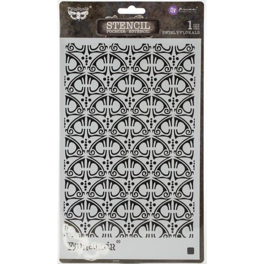 Swirly Florals Finnabair Stencil 6" x 9"