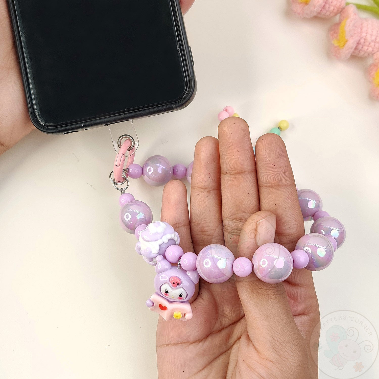 Handmade Kawaii Mobile Charm - Purple Fairy Bow