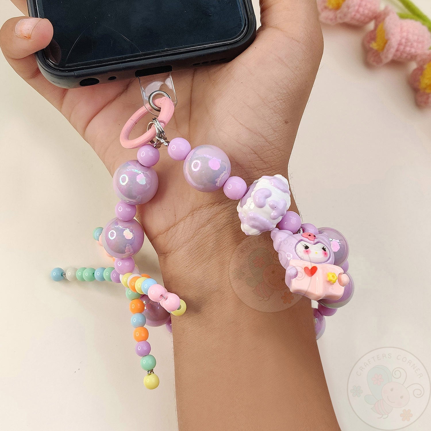 Handmade Kawaii Mobile Charm - Purple Fairy Bow