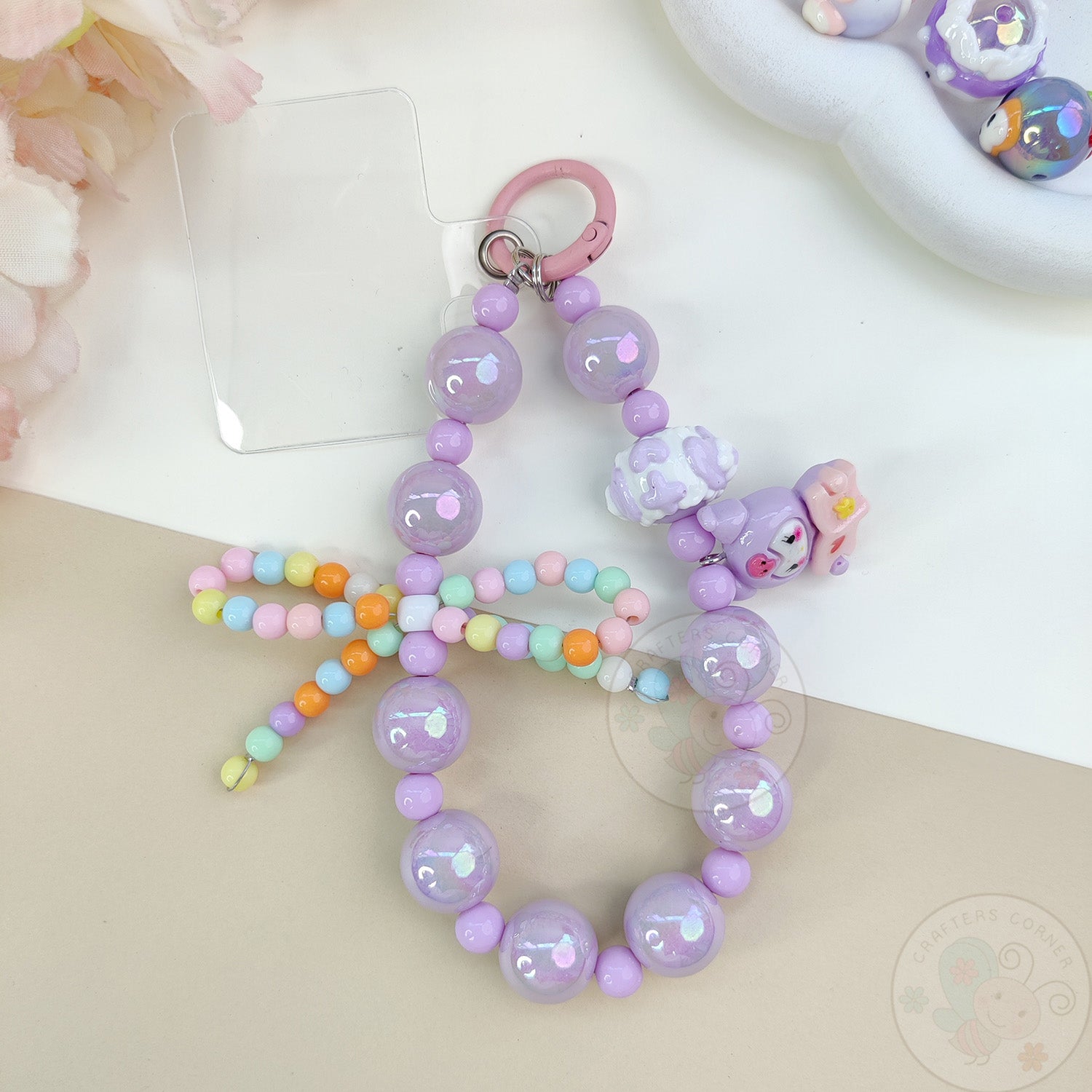 Handmade Kawaii Mobile Charm - Purple Fairy Bow