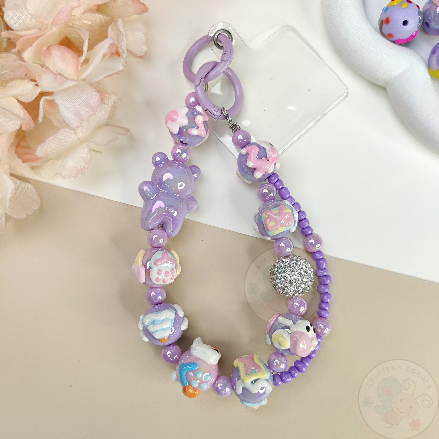 Handmade Kawaii Mobile Charm - Purple Gummy Bear