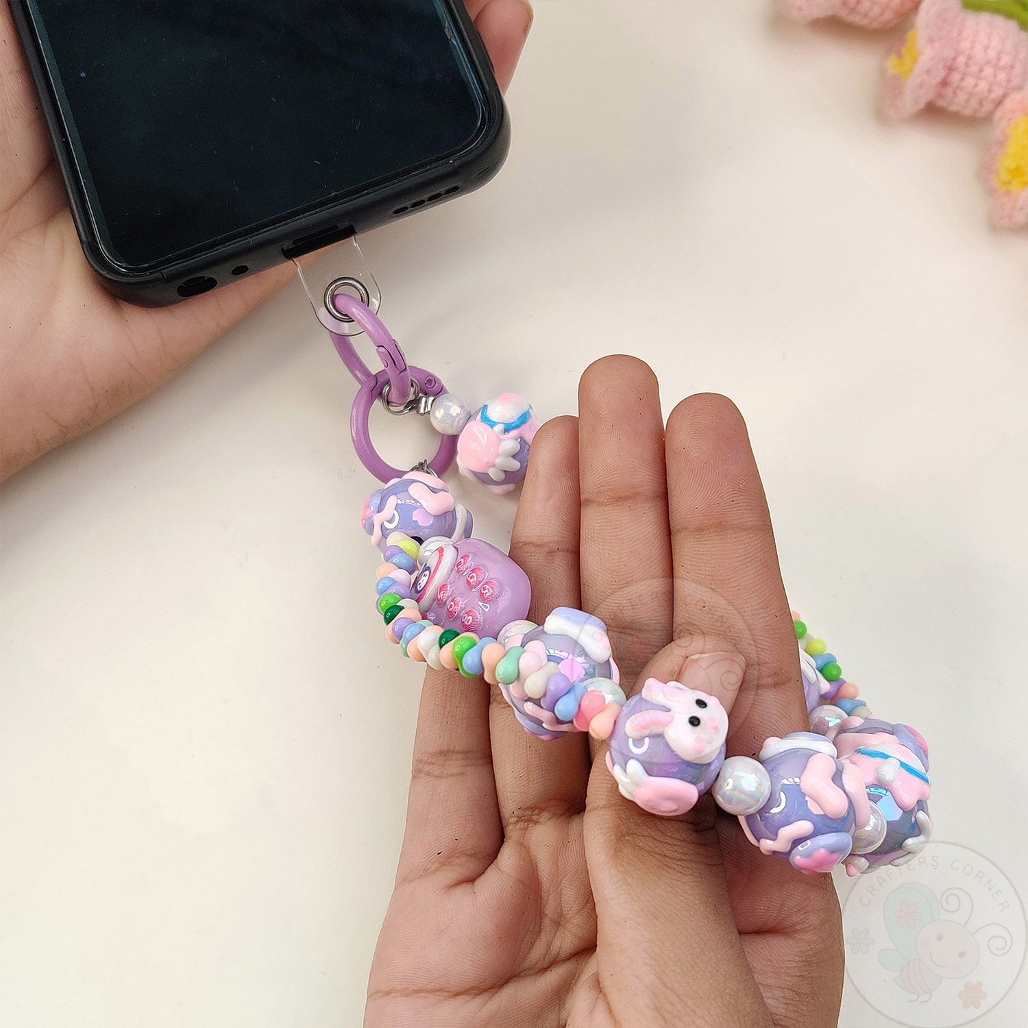 Handmade Kawaii Mobile Charm - Purple Mobile