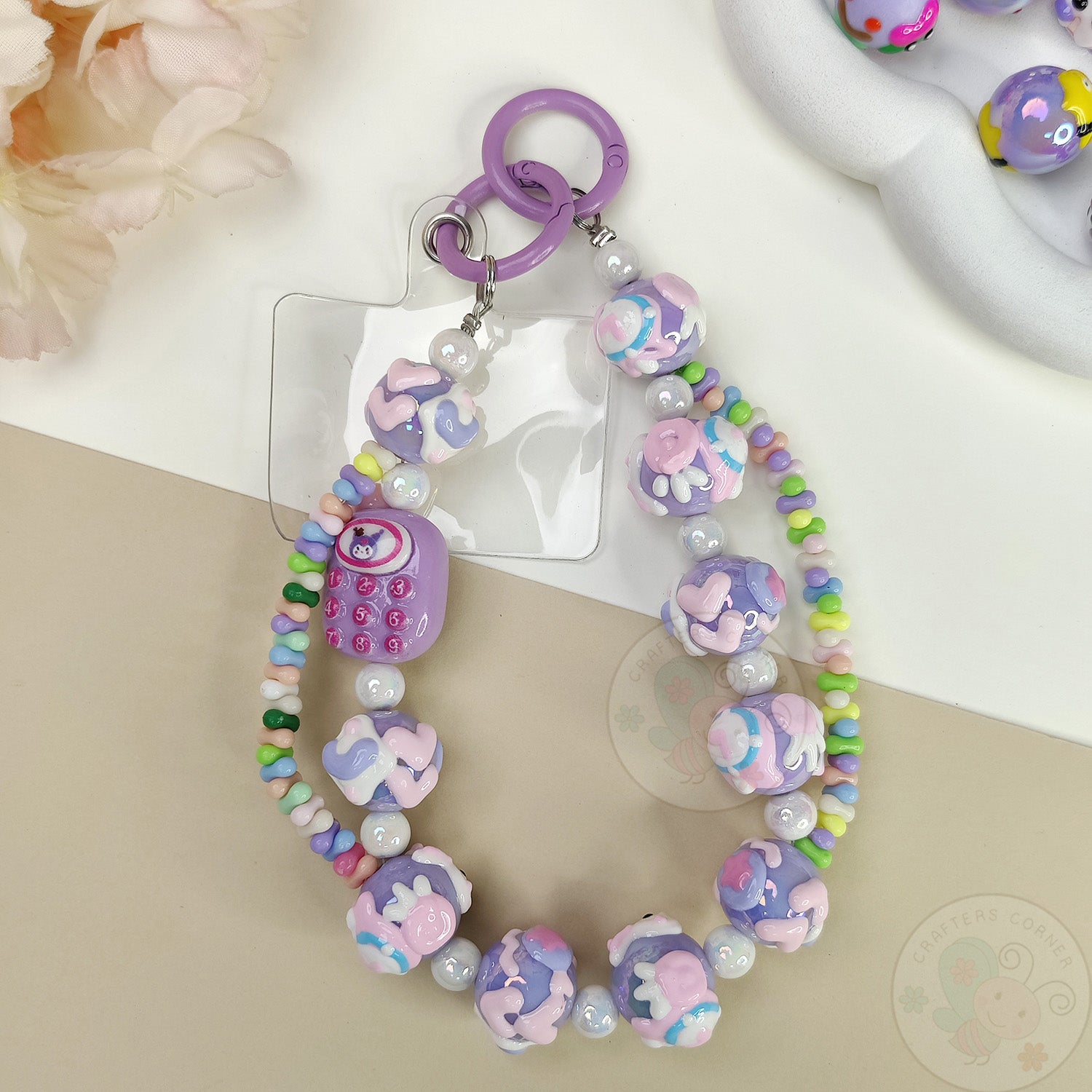 Handmade Kawaii Mobile Charm - Purple Mobile