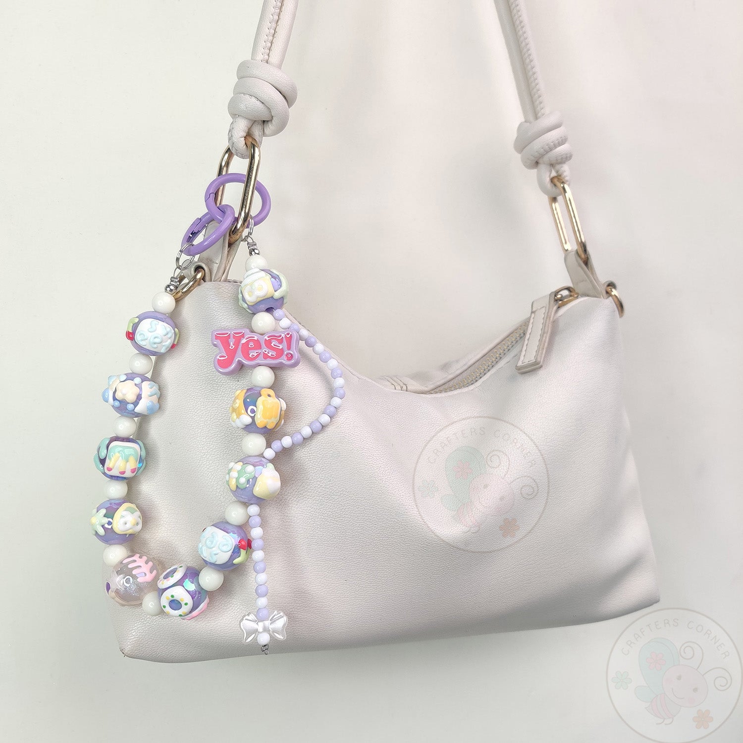 Handmade Kawaii Mobile Charm - Purple Yes Pop