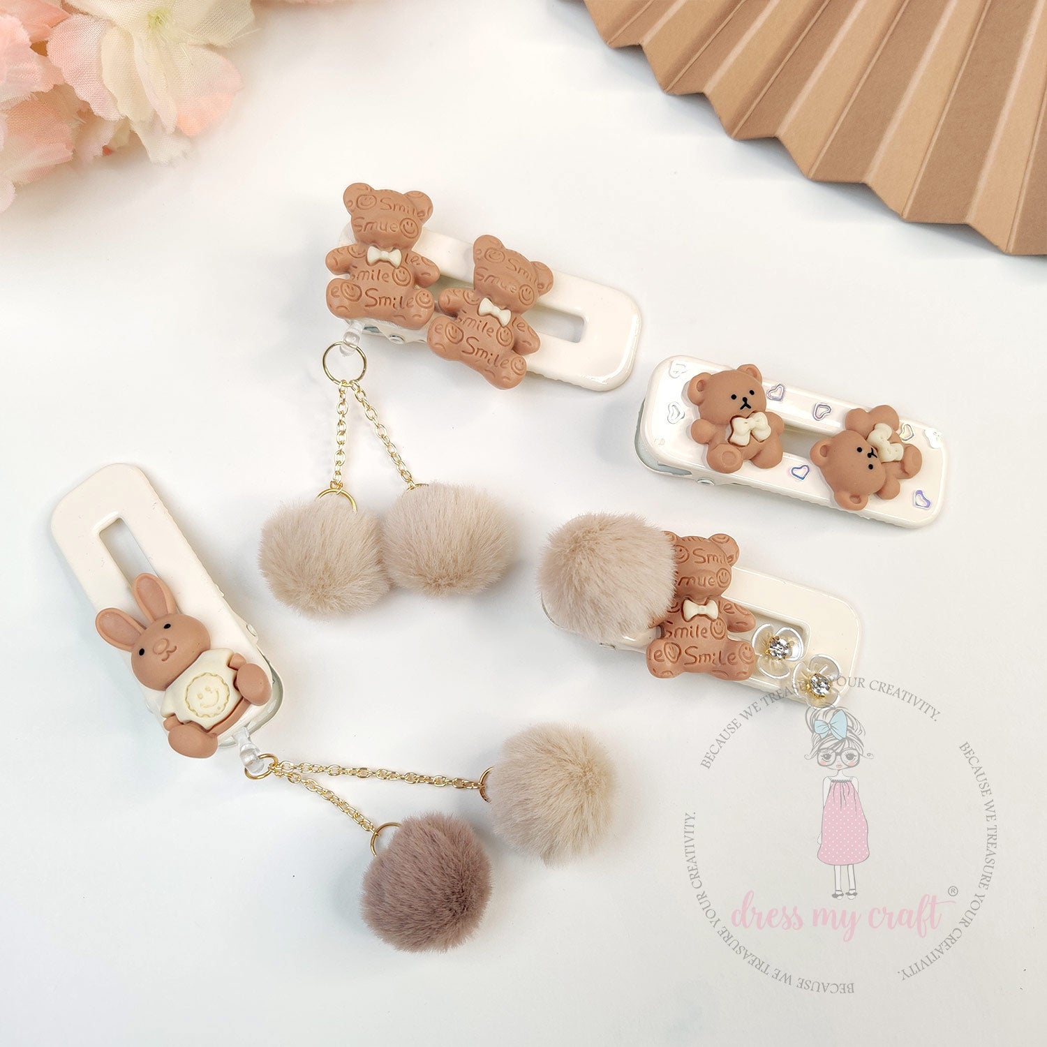 Pastel DIY Hair Clips - Ivory
