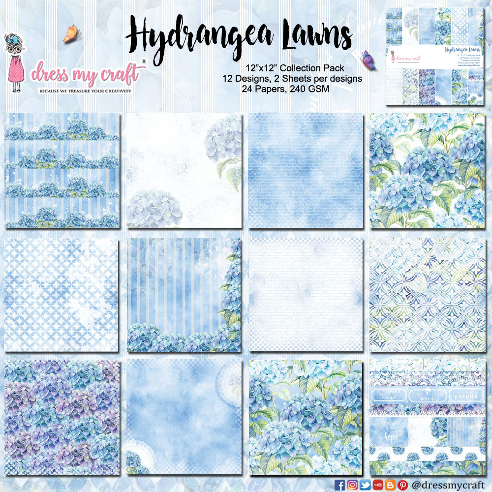 Hydrangea Lawns - 6" x 6" Paper Pad