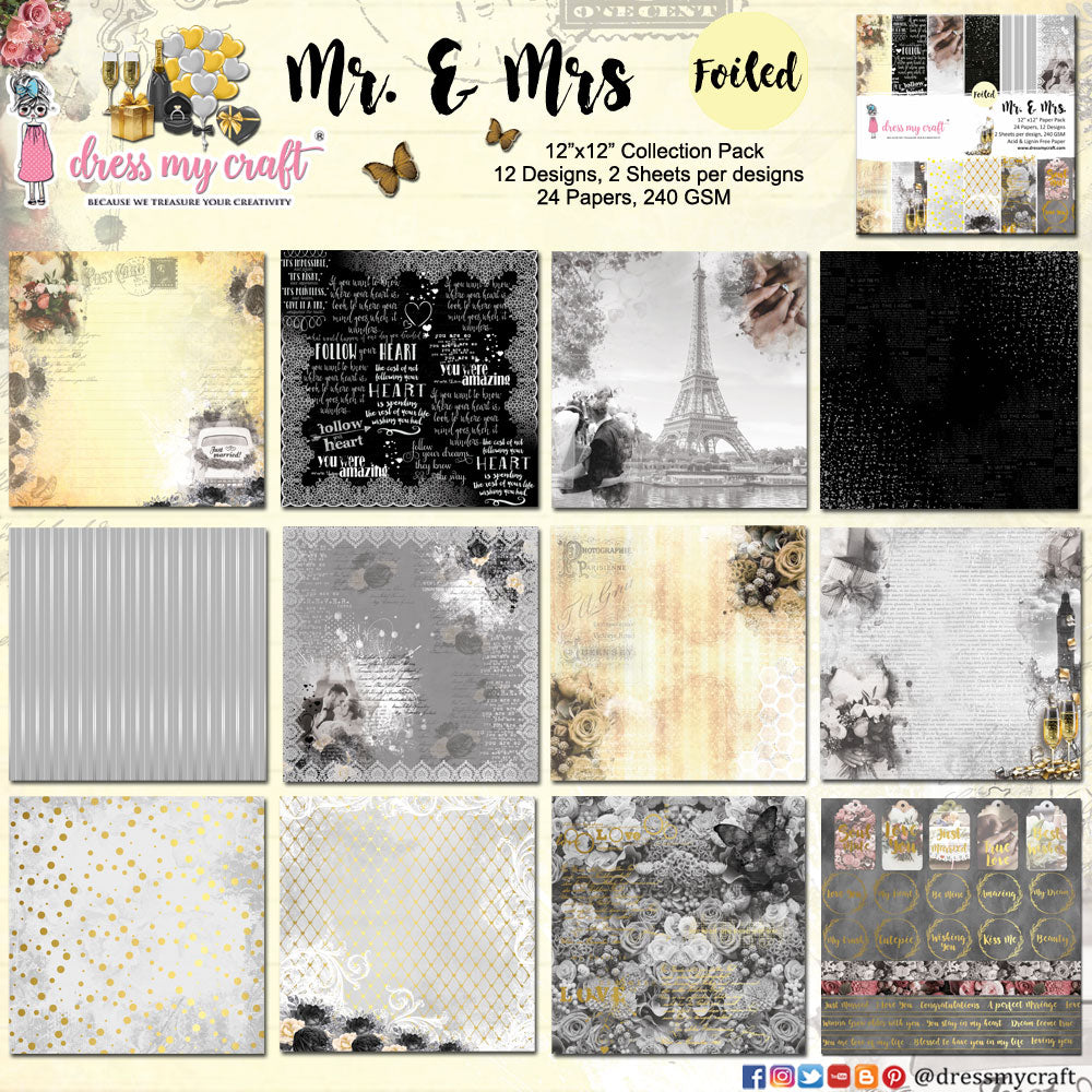 Mr. & Mrs. - 12" x 12" Paper Pad