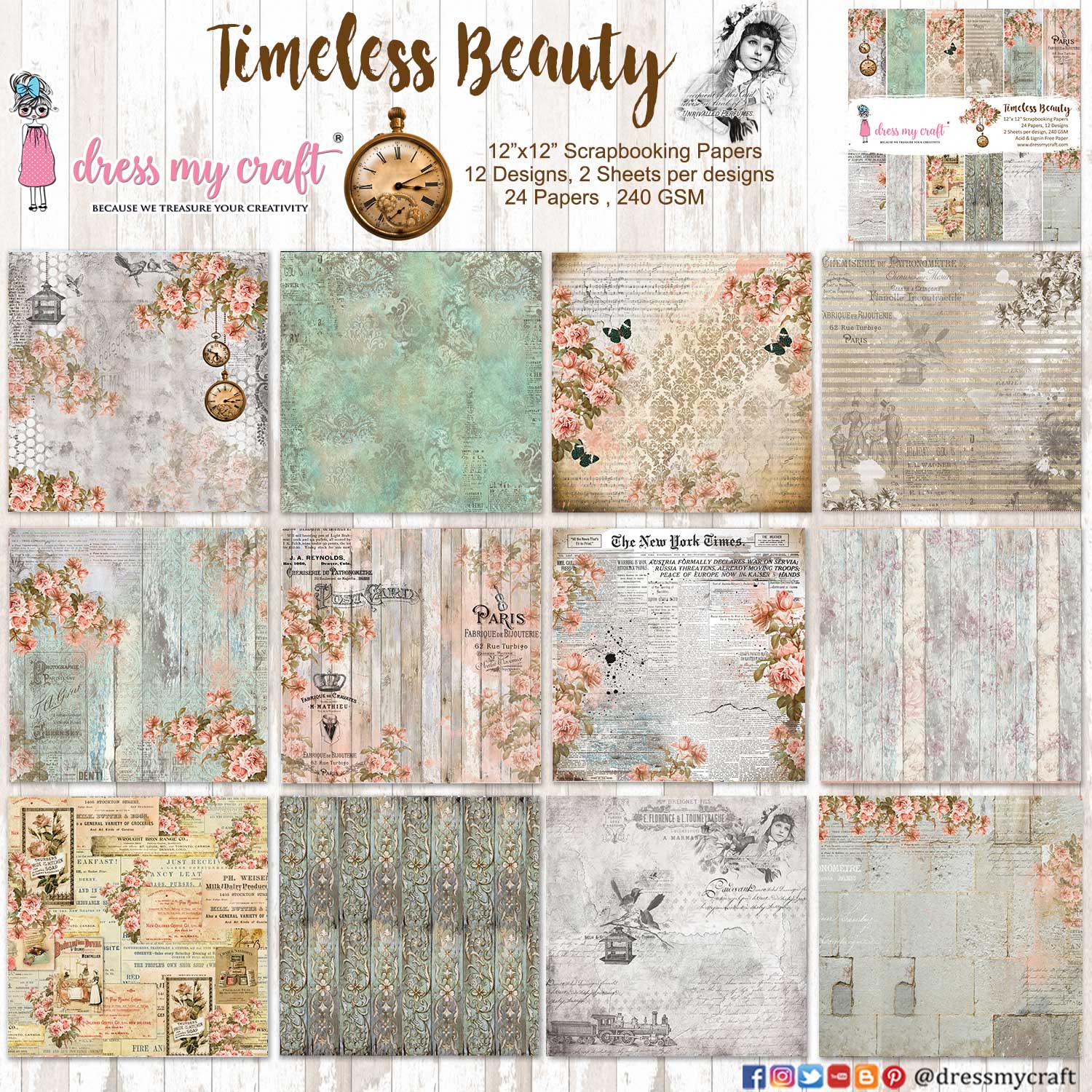 Timeless Beauty 6" x 6" Paper Pad