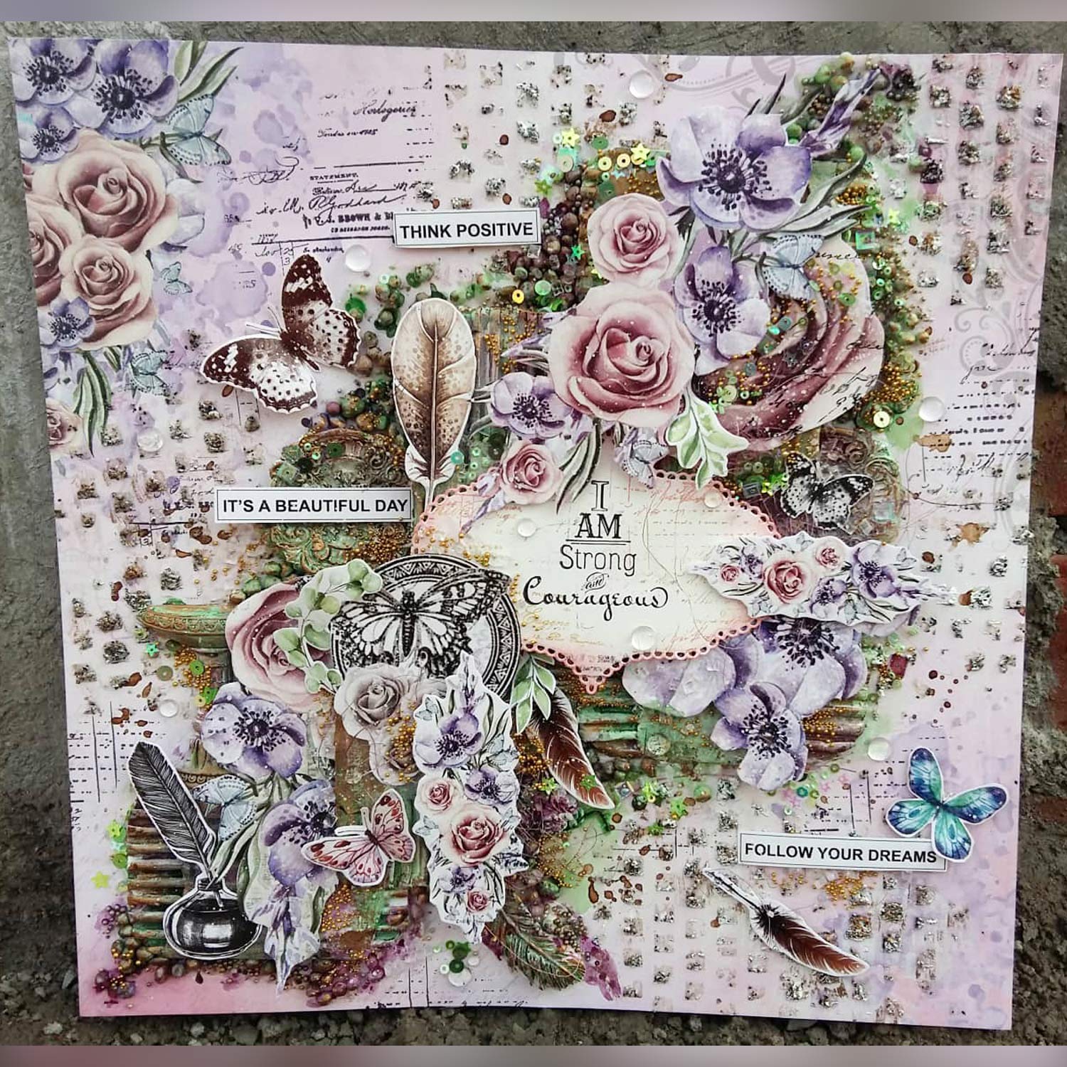 Pink Smoke Motif Sheet