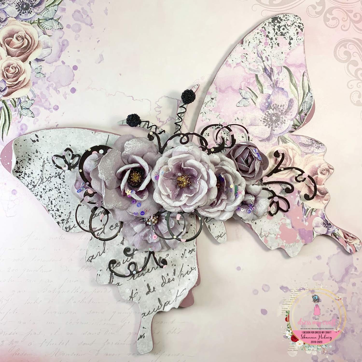 Pink Smoke Motif Sheet