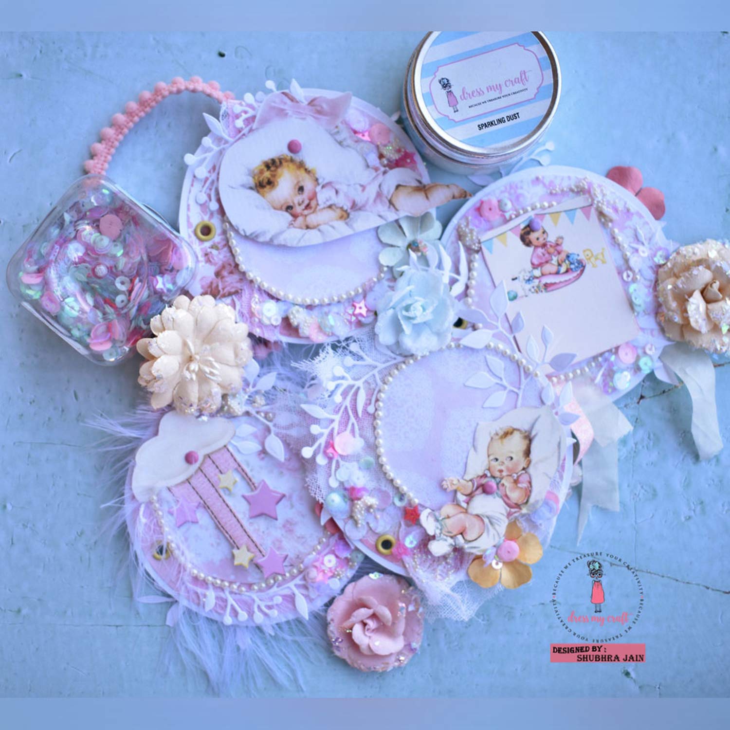 Charming Baby Girl Motif Sheet