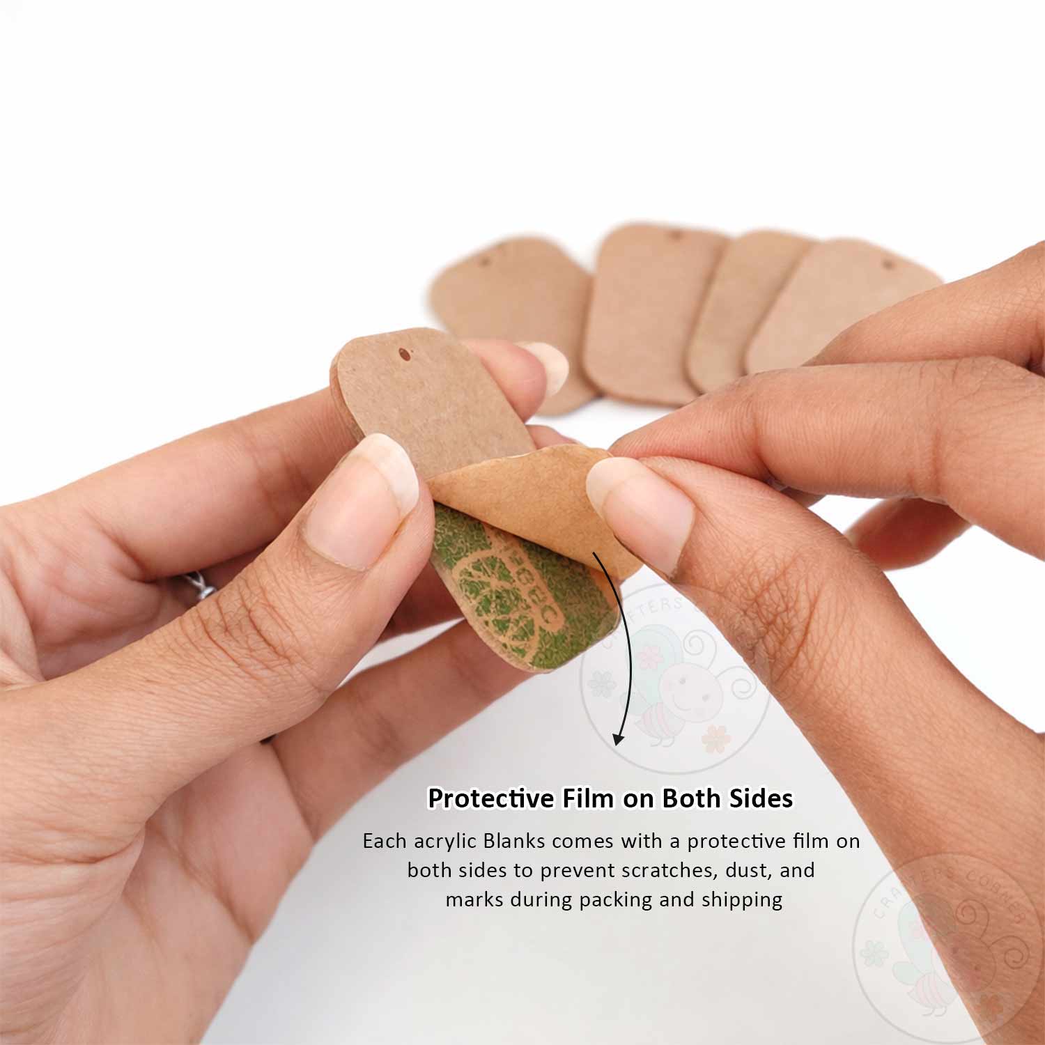 Rounded Rectangle Keychain Blanks (With Chain & Rings)