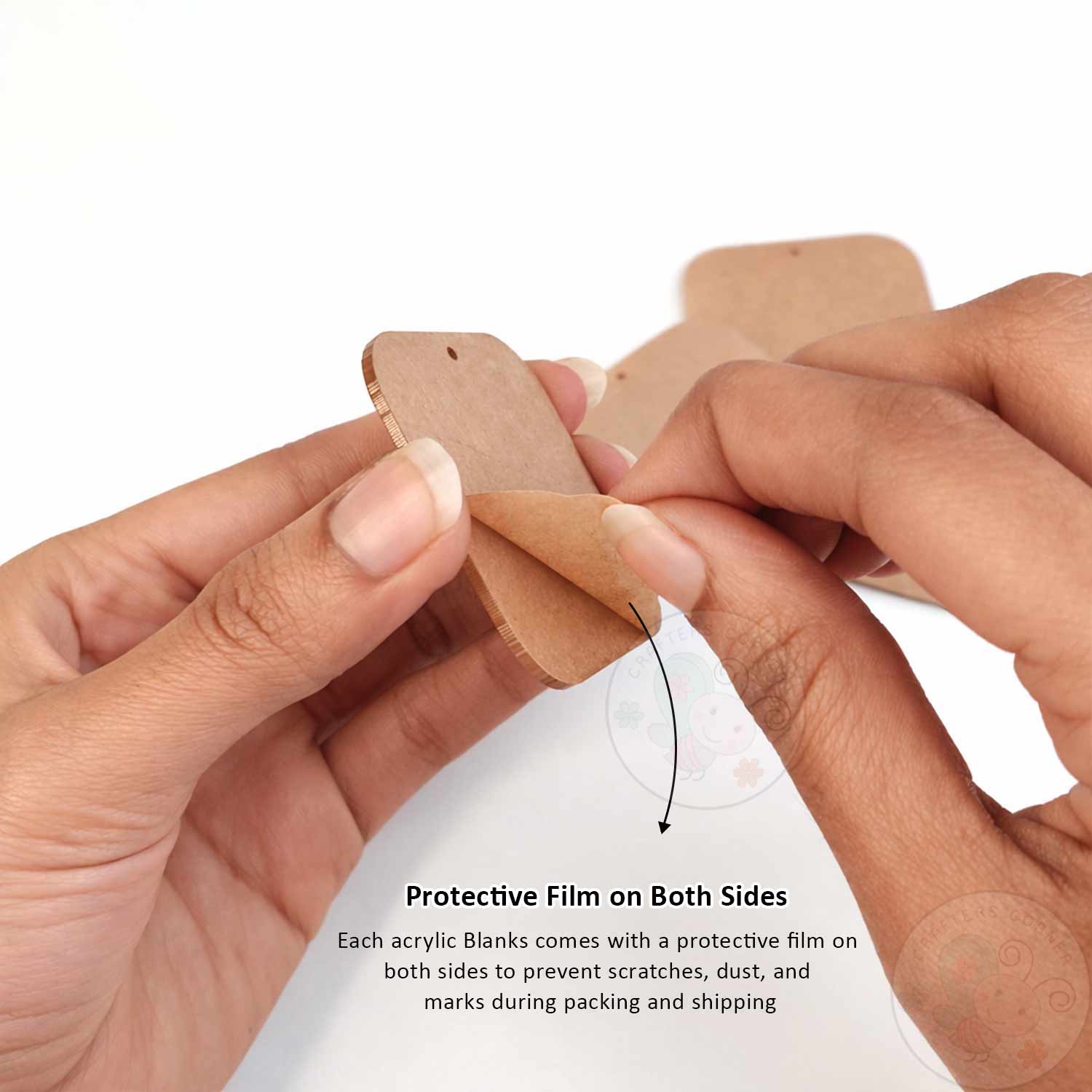 Rounded Square Keychain Blanks (With Chain & Rings)