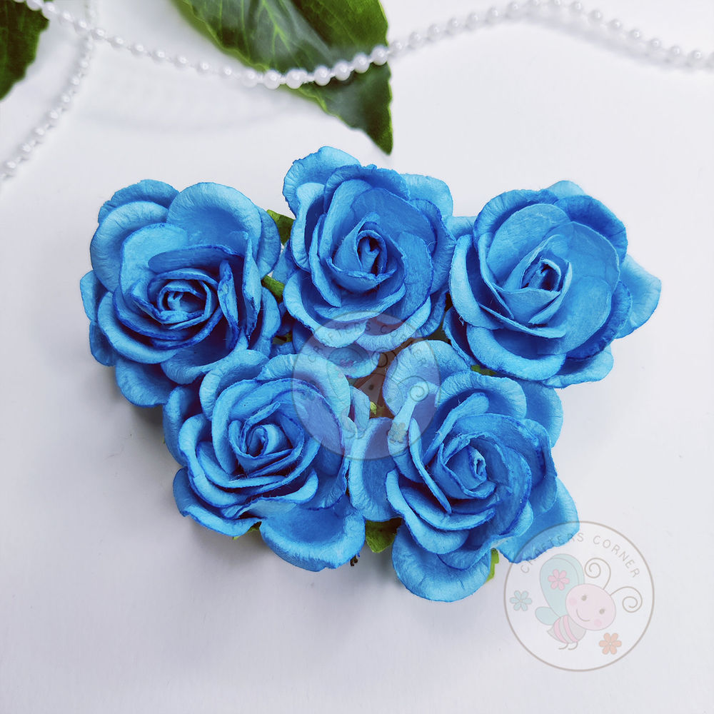 Curved Roses 35 MM - Firozi Blue – CRAFTERS CORNER