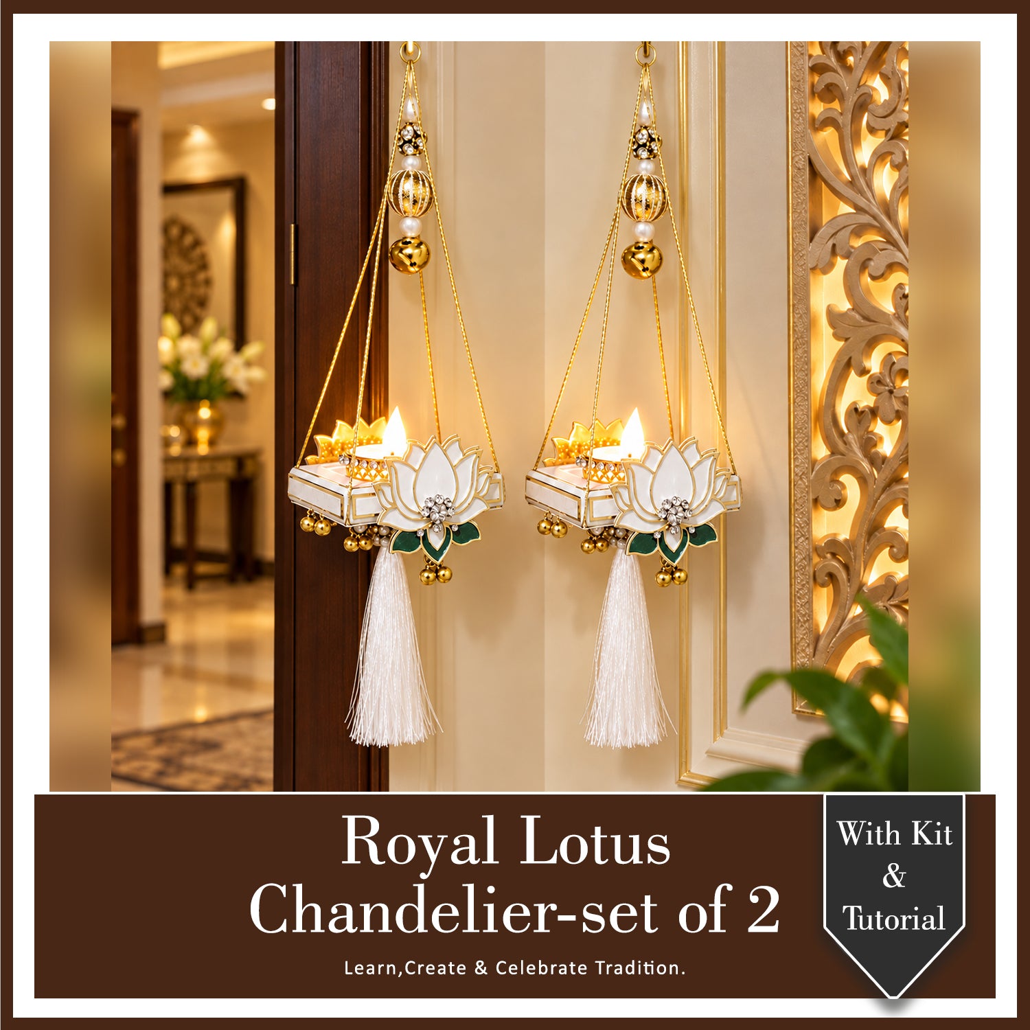 Royal Lotus Chandeliers - Set of 2 Pcs