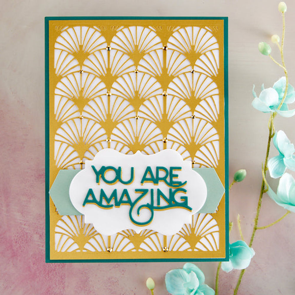 YOU'RE AMAZING ETCHED DIES FROM THE RIGHT WORDS COLLECTION BY BECCA FEEKEN