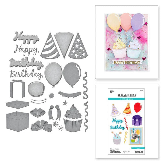 Birthday Wreath Add-Ons Etched Dies from the Beautiful Wreaths Collection by Suzanne Hue