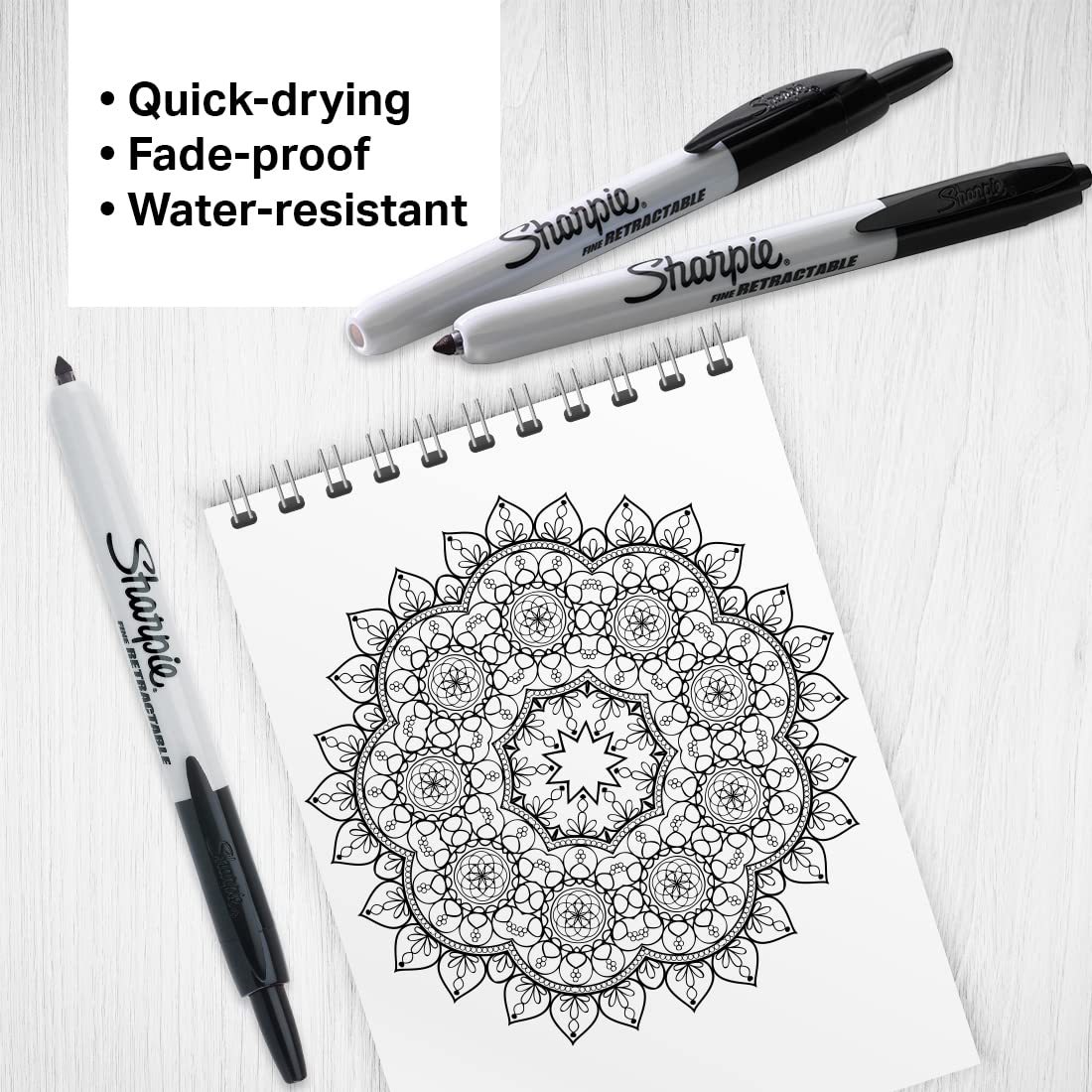 Sharpie Retractable Permanent Markers Fine Point (Set of 2 pcs)