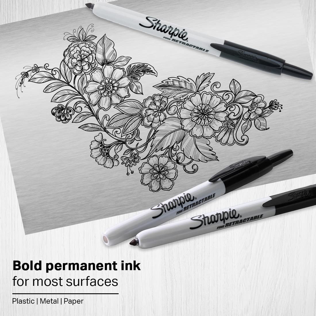 Sharpie Retractable Permanent Markers Fine Point (Set of 2 pcs)