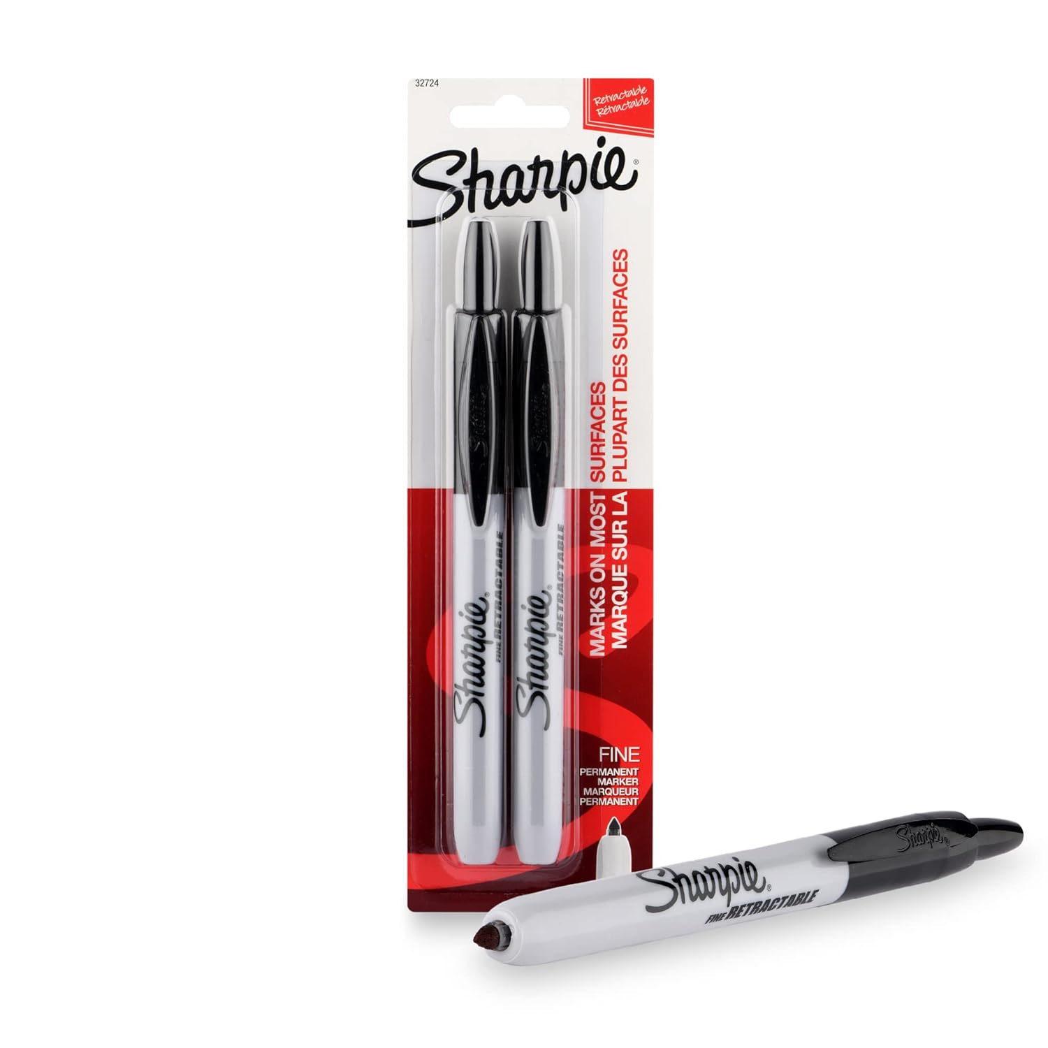 Sharpie Retractable Permanent Markers Fine Point (Set of 2 pcs)