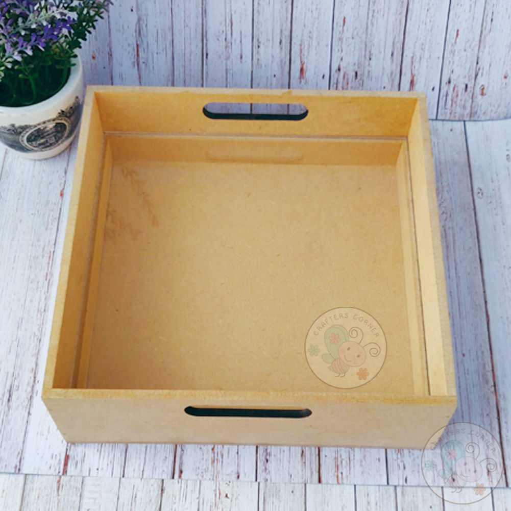 Square Tray With Acrylic Sheet (9.5 X 9.5 Inch)