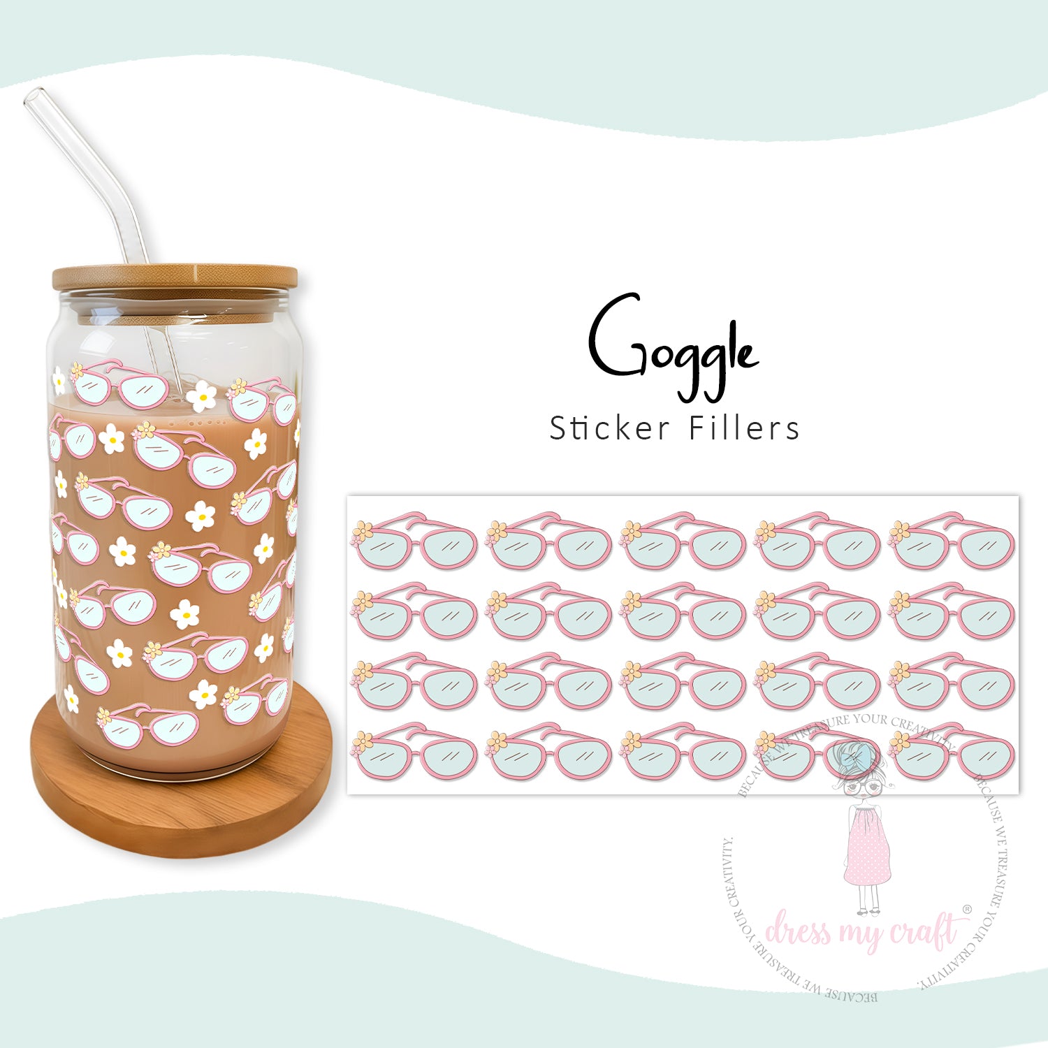 Stick N Peel Stickers- Goggle