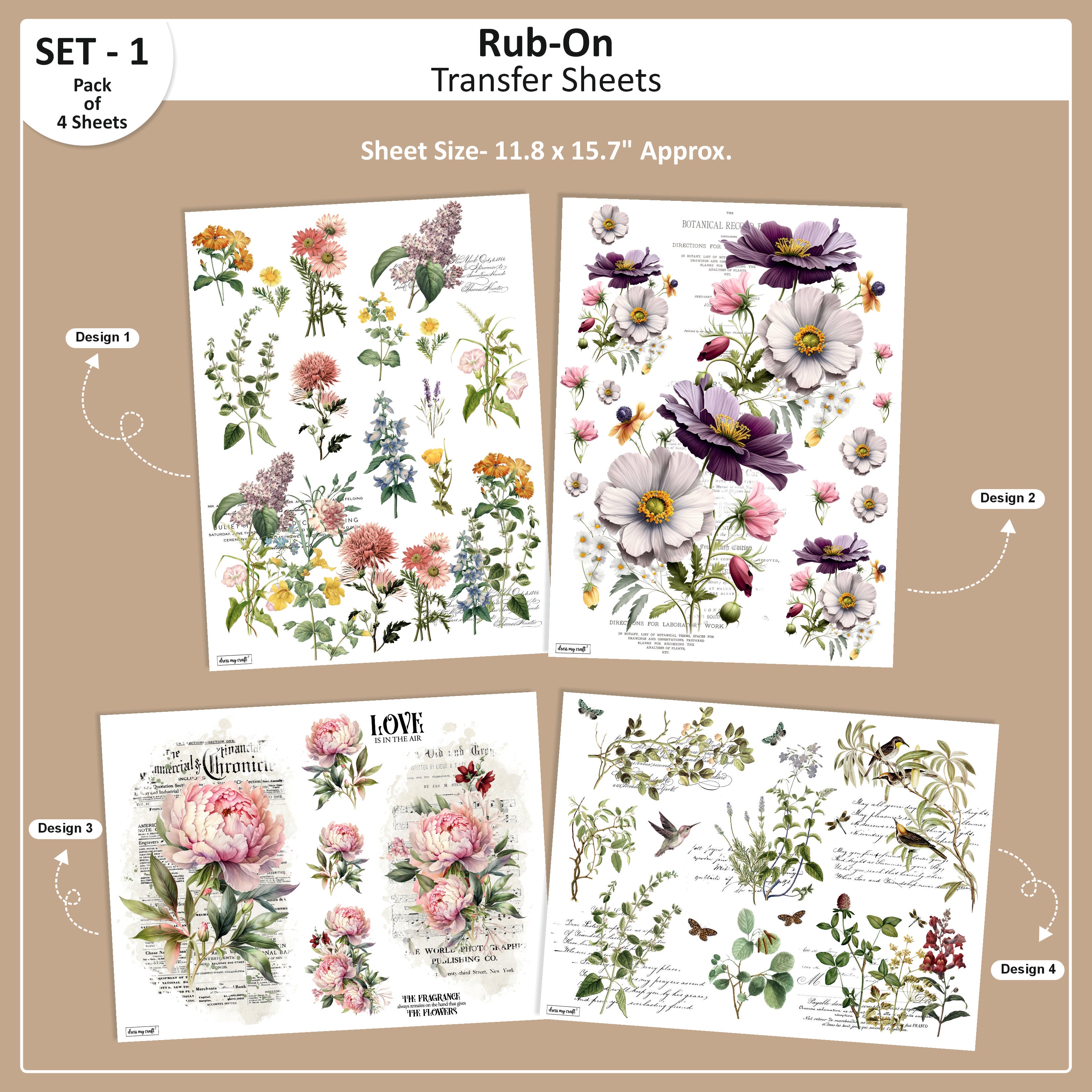 Rub-On Transfer Sheet -Set 1