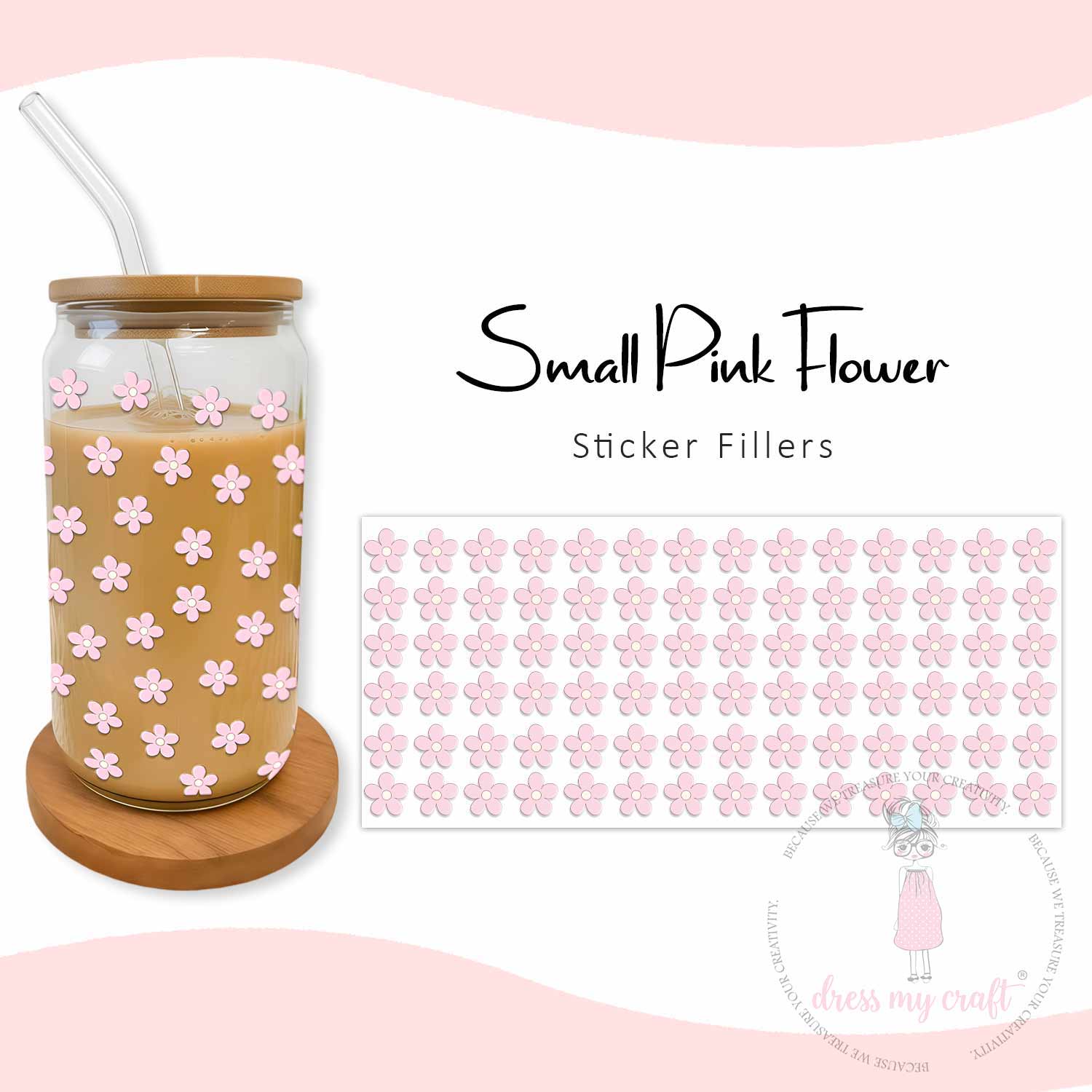 Stick N Peel Stickers- Small Pink Flower