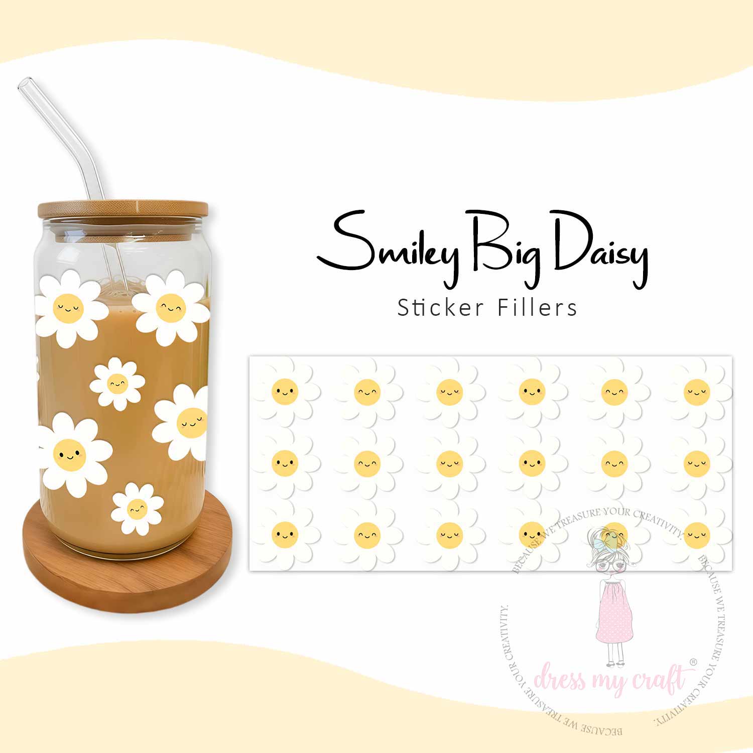 Stick N Peel Stickers- Smiley Big Daisy