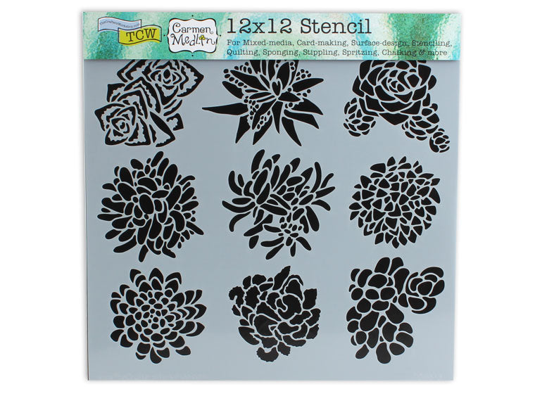 Pretty Succulents  - Stencil
