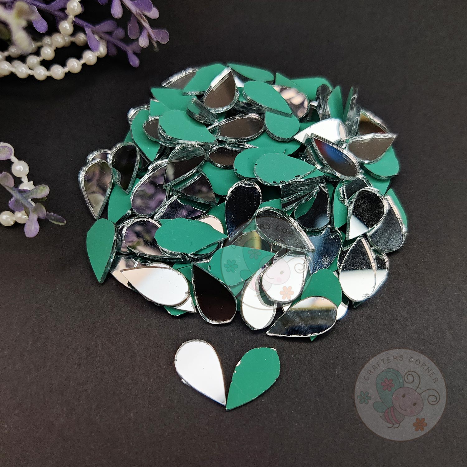 Teardrop Glass Mirrors - 13 MM