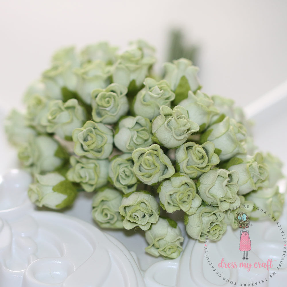 Twisted Rose Buds - Dull Green