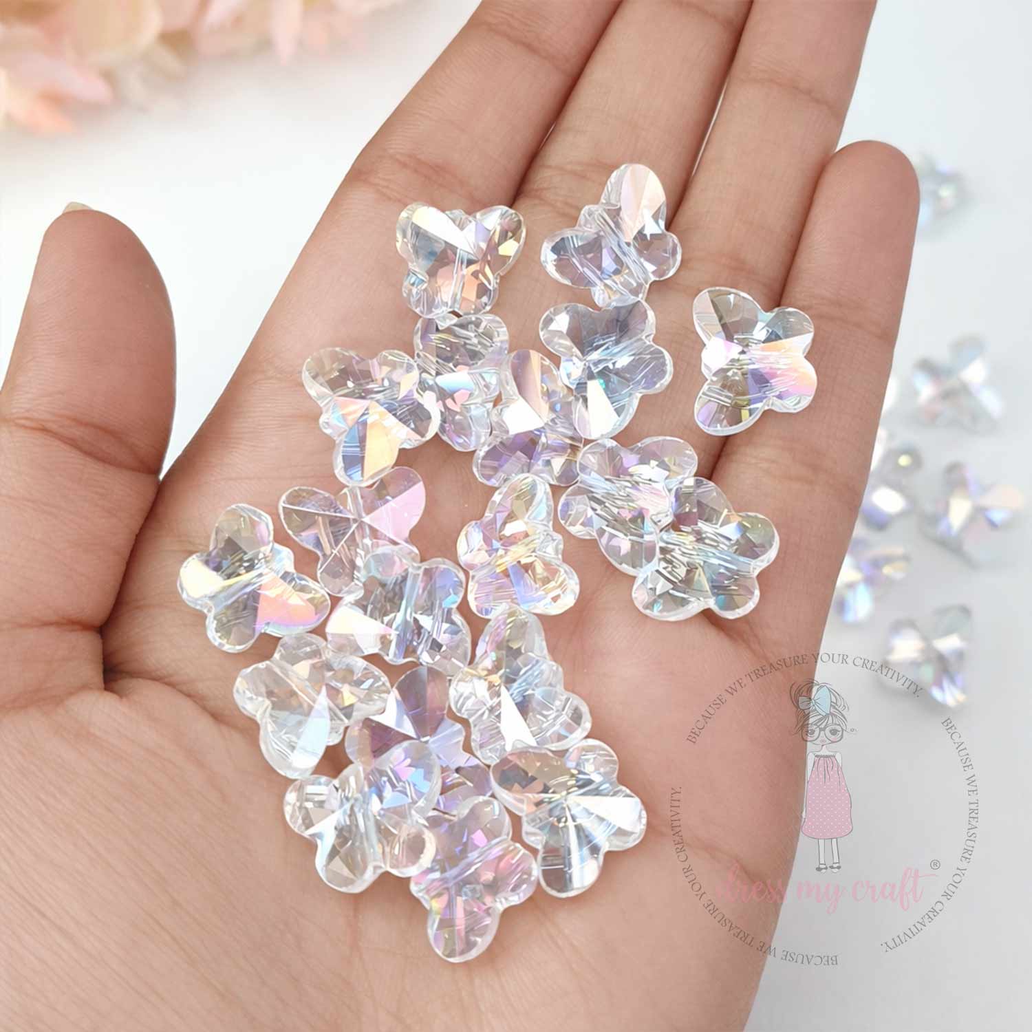 Crystal Clear Butterfly Beads