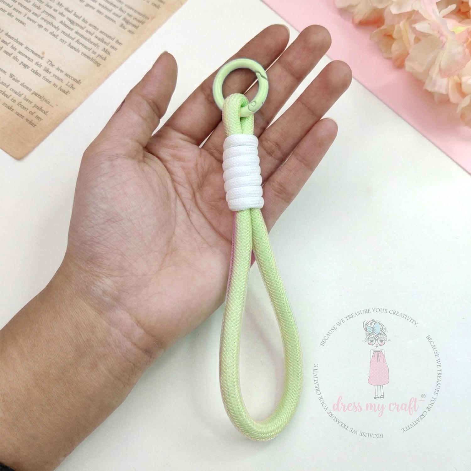 Braided Rope Keychains Pastel Mint Green - Vol 2