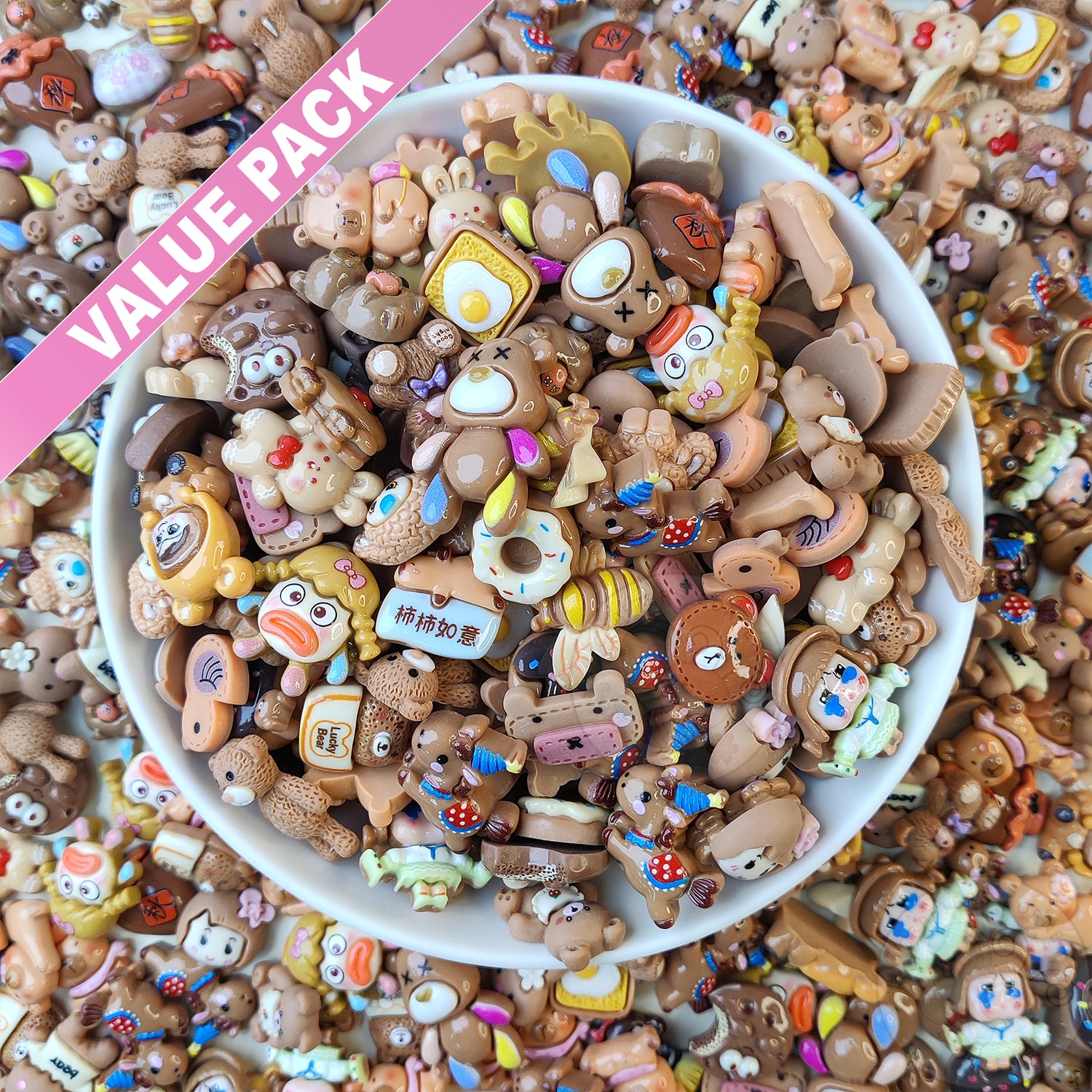Brown Family - Mix Flatback Cabochons Value Pack
