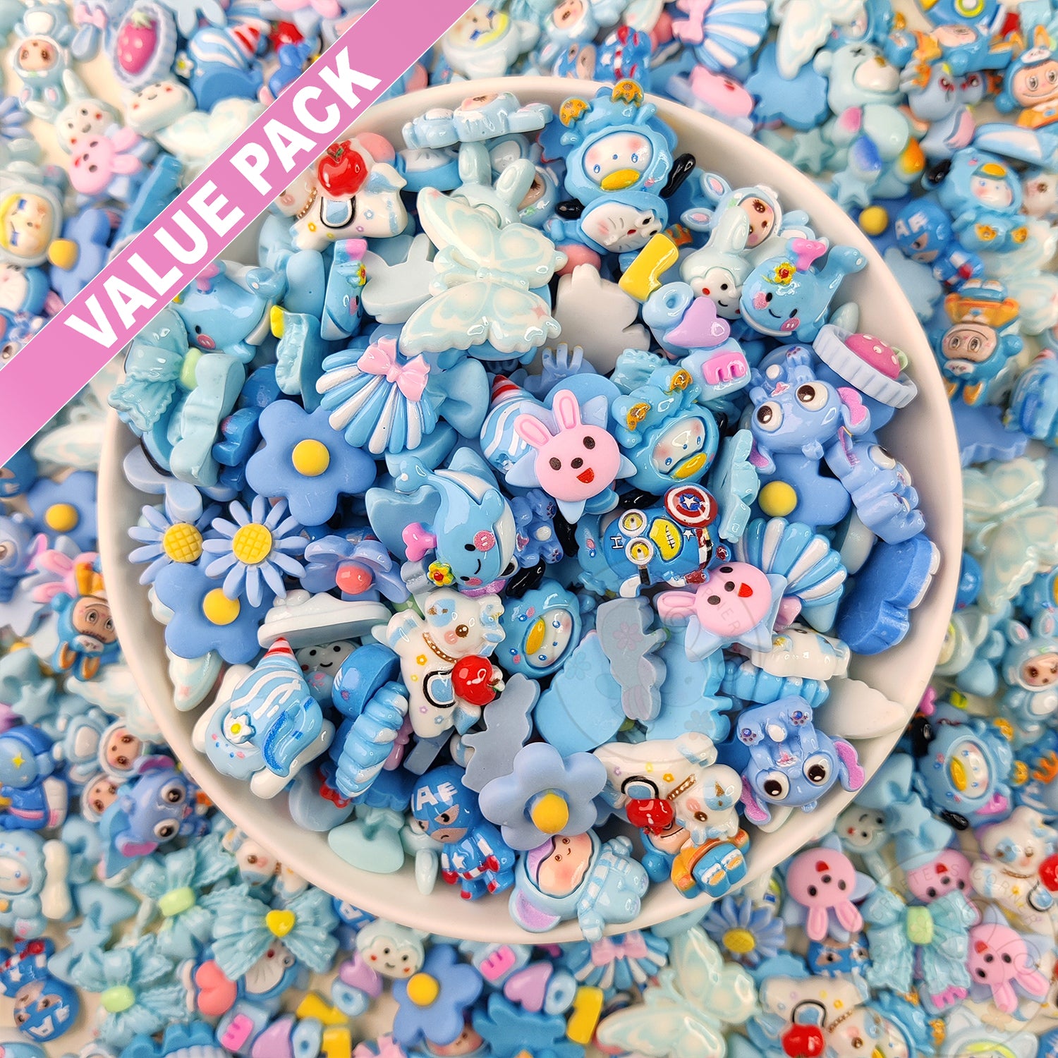 Blue Family - Mix Flatback Cabochons Value Pack