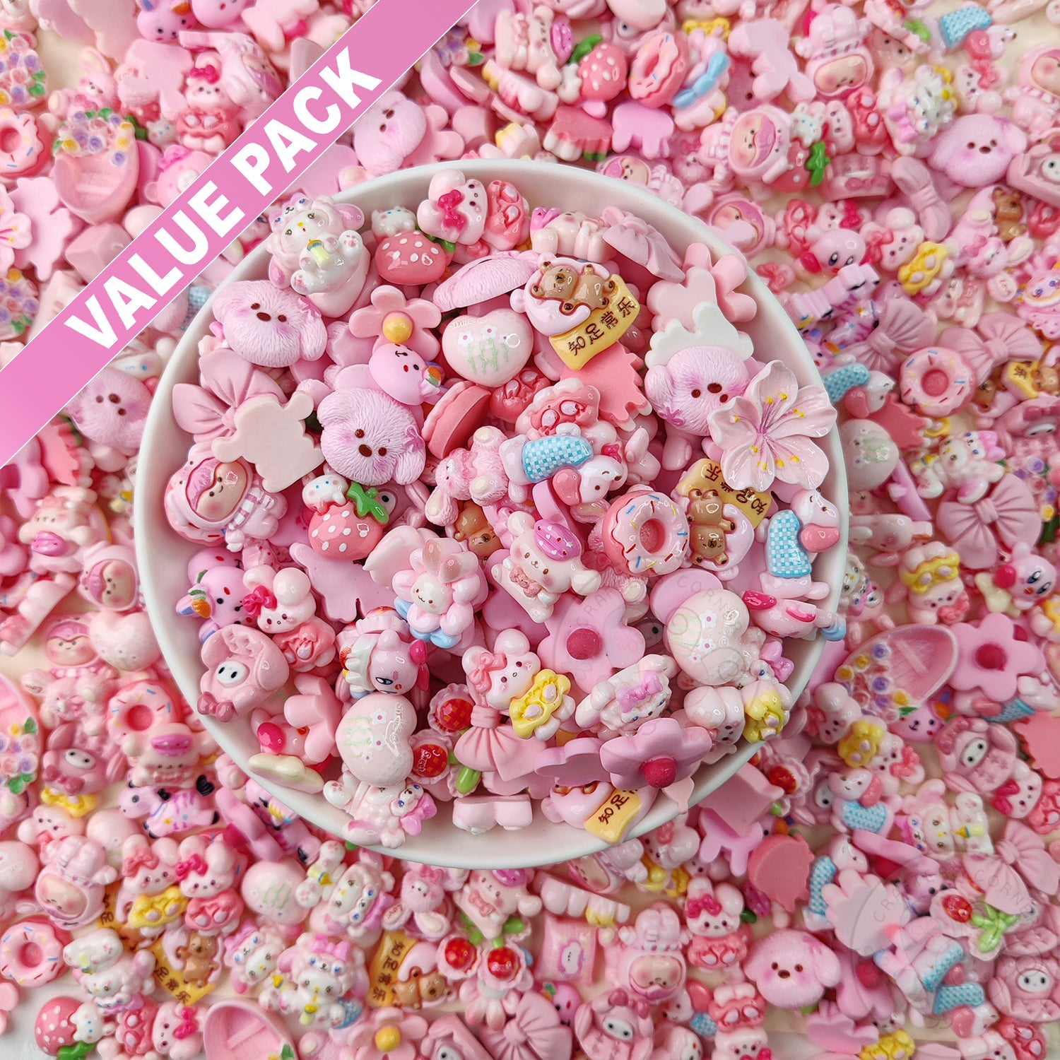 Pink Family - Mix Flatback Cabochons Value Pack - Vol 2