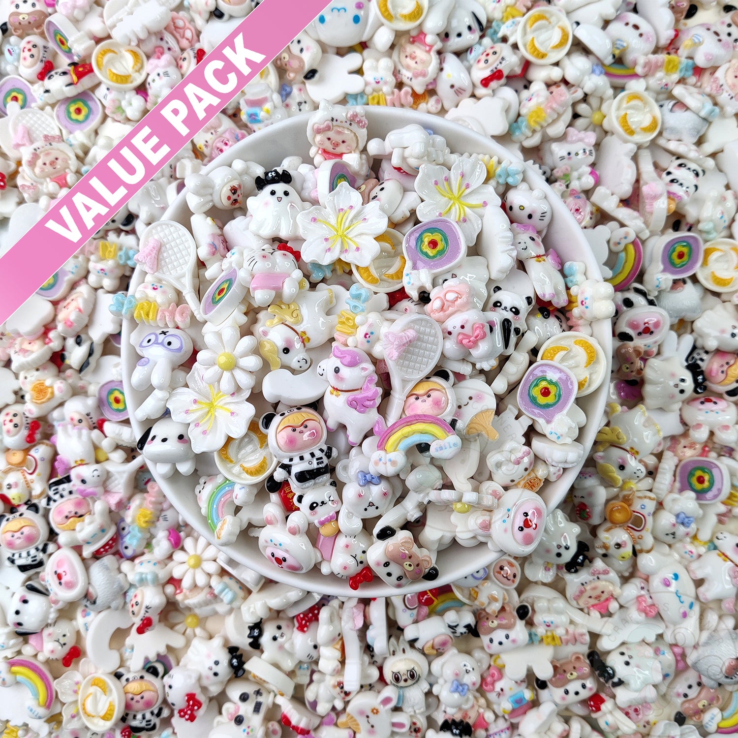 White Family - Mix Flatback Cabochons Value Pack - Vol 2