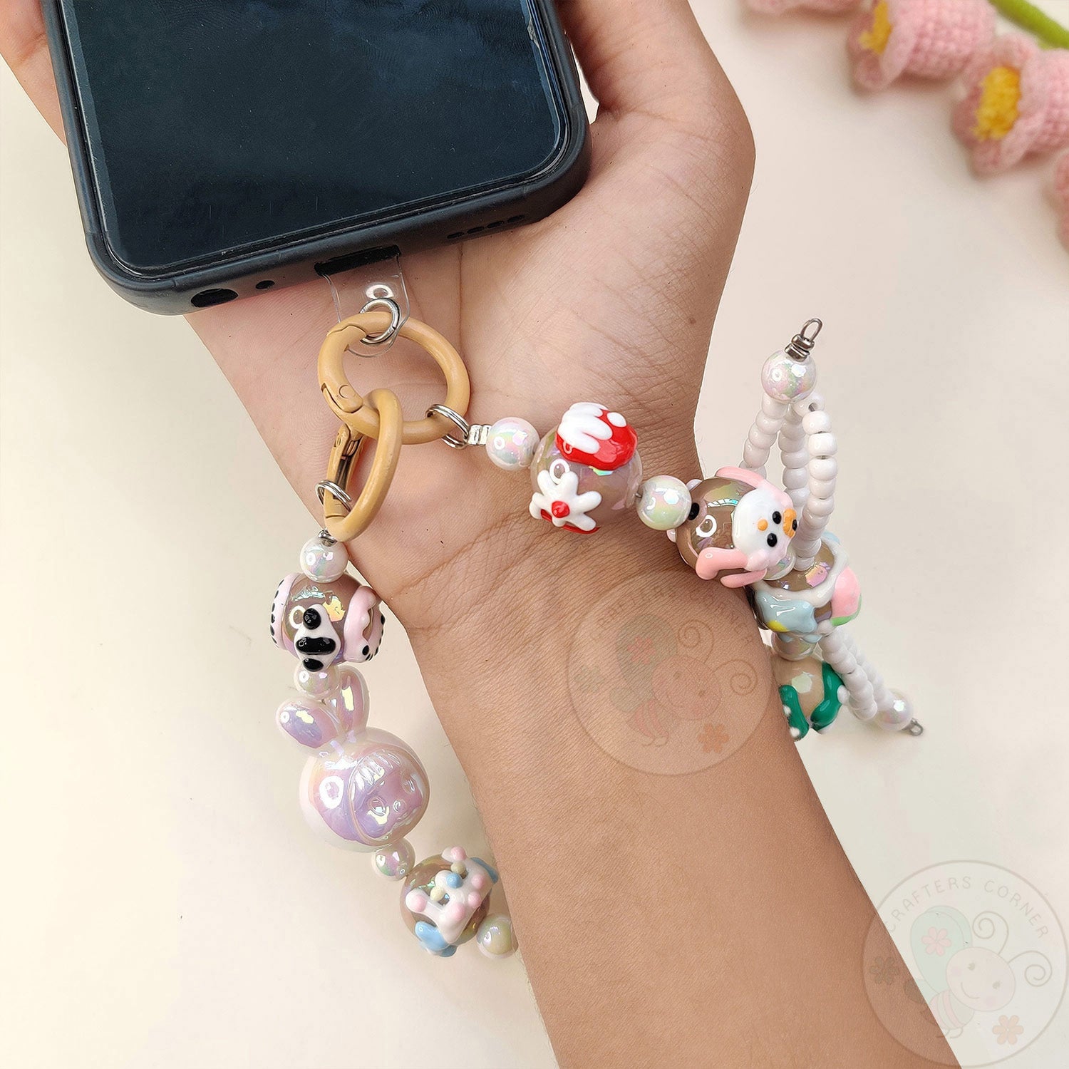 Handmade Kawaii Mobile Charm - White Bunny