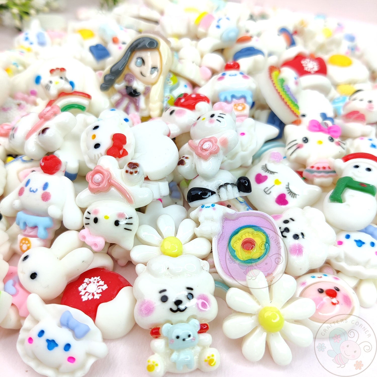 White Family - Mix Flatback Cabochons Value Pack