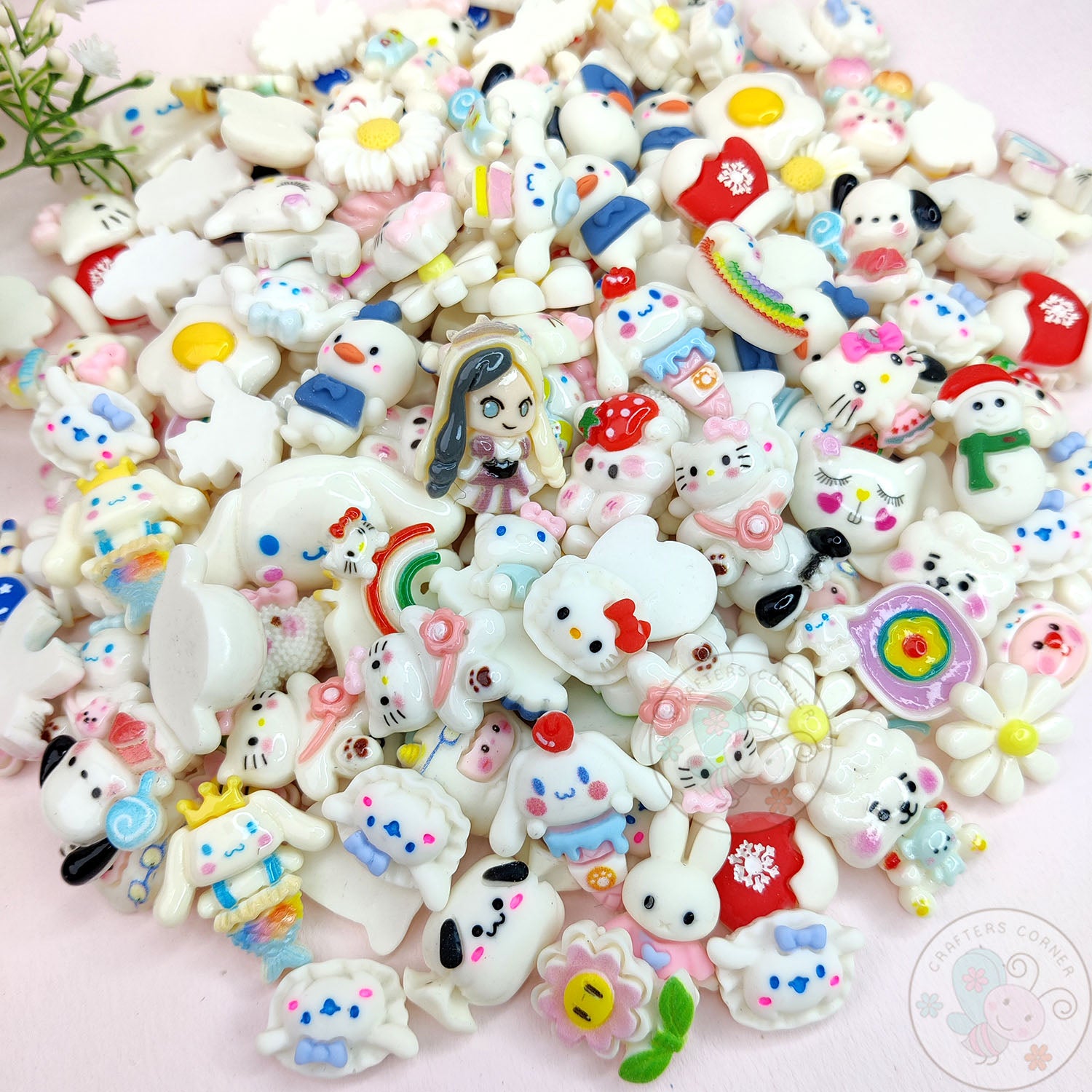 White Family - Mix Flatback Cabochons Value Pack