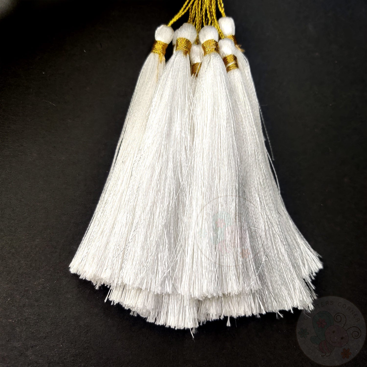 White Silk Tassels - Large