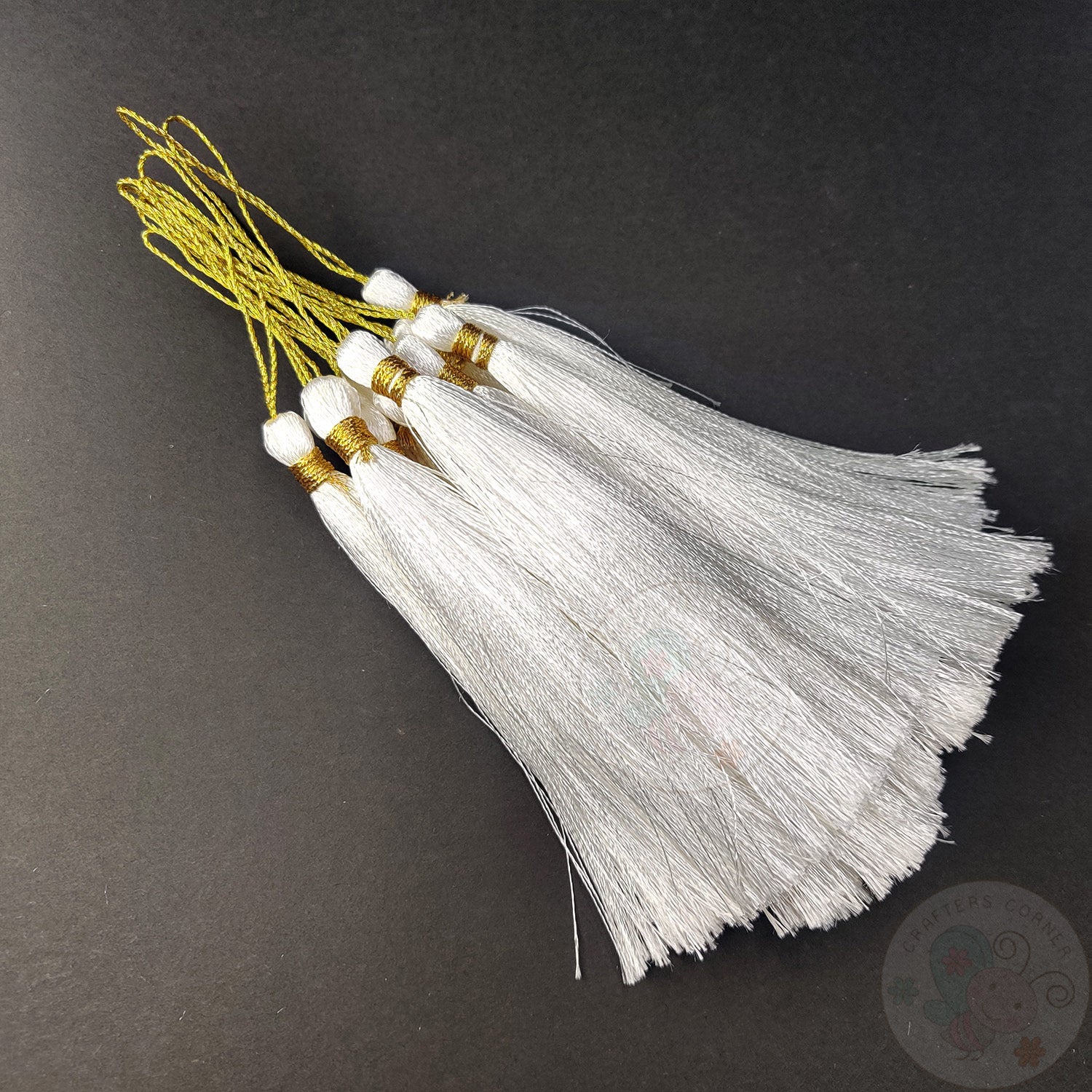 White Silk Tassels - Large