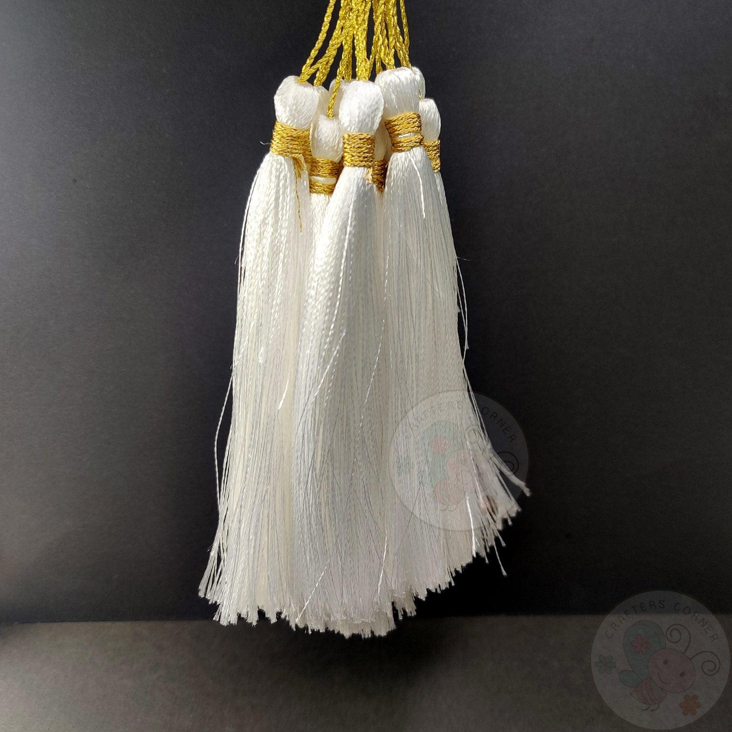 White Silk Tassels - Large
